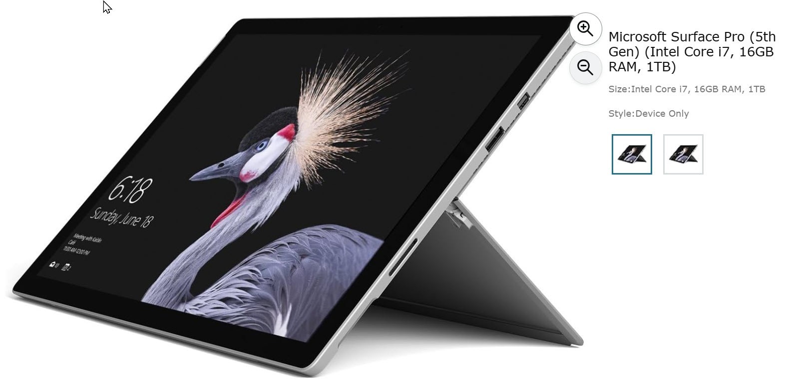 Microsoft Surface Pro 5th Gen 1796 i7-7660U @ 2.50GHz 16GB RAM 512GB SSD
