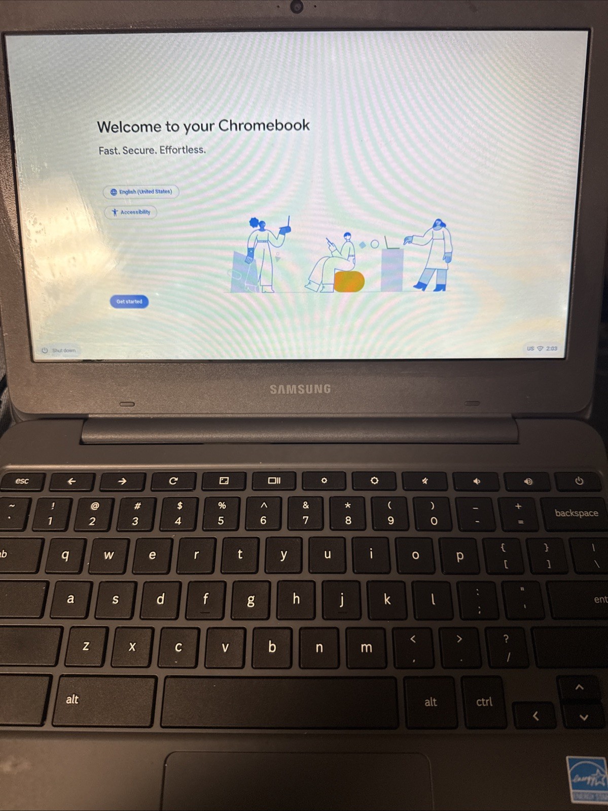 Samsung Chromebook Notebook Laptop 11.6 in 32GB HD XE501C13-K02US + Power Cable