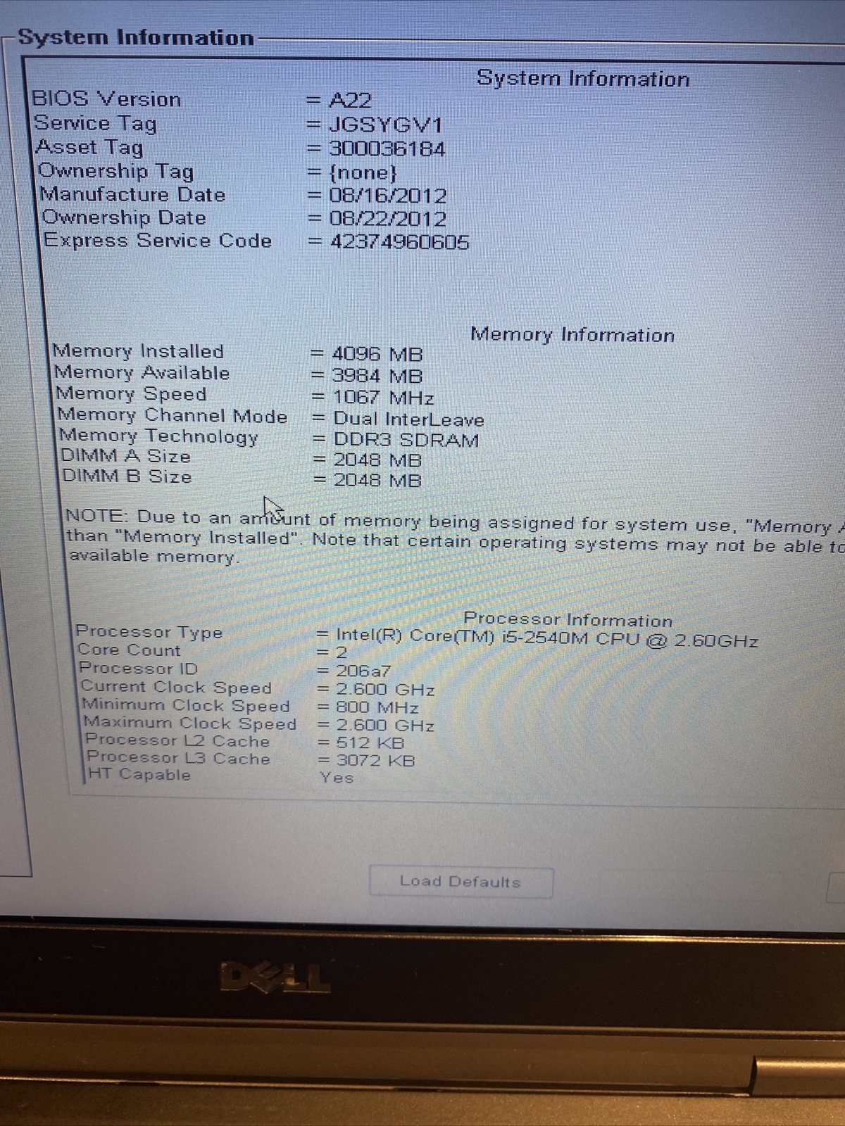Dell Latitude E6320 Core i5 2540M 2.60GHz 4GB RAM 320GB HDD 13.3″ w/Dock Station