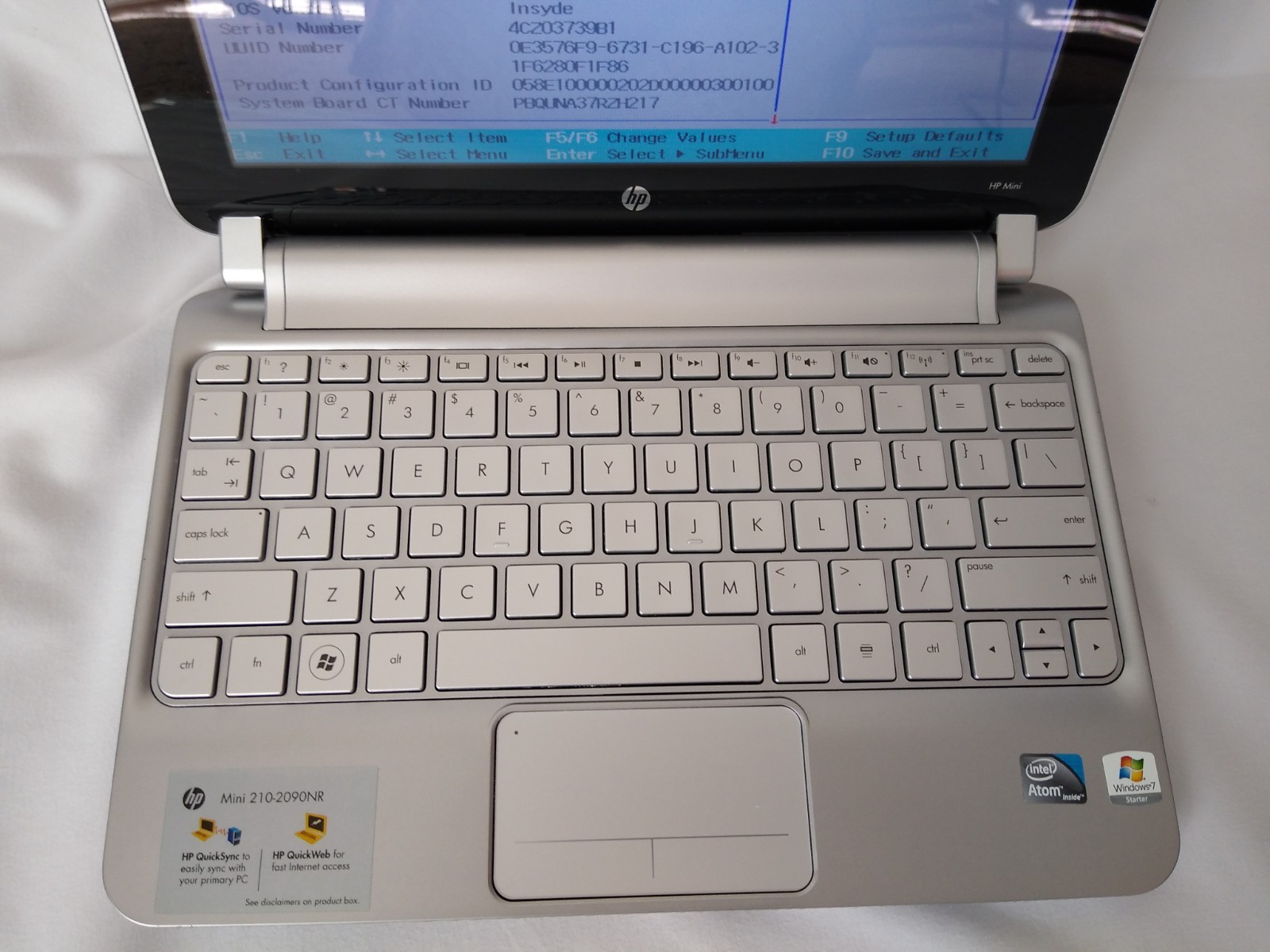 HP Mini 210 2090NR Intel Atom Laptop Notebook 10.1in 250 GB HDD Windows 7 Red PC