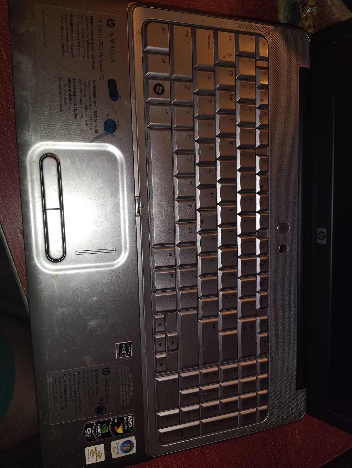 HP G60 Laptop For Parts Works But Bad screen