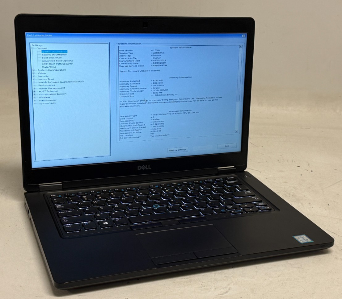 Dell Latitude 5490 14″ (i5-8350u – 8GB RAM – 256GB SSD – Win11Home)