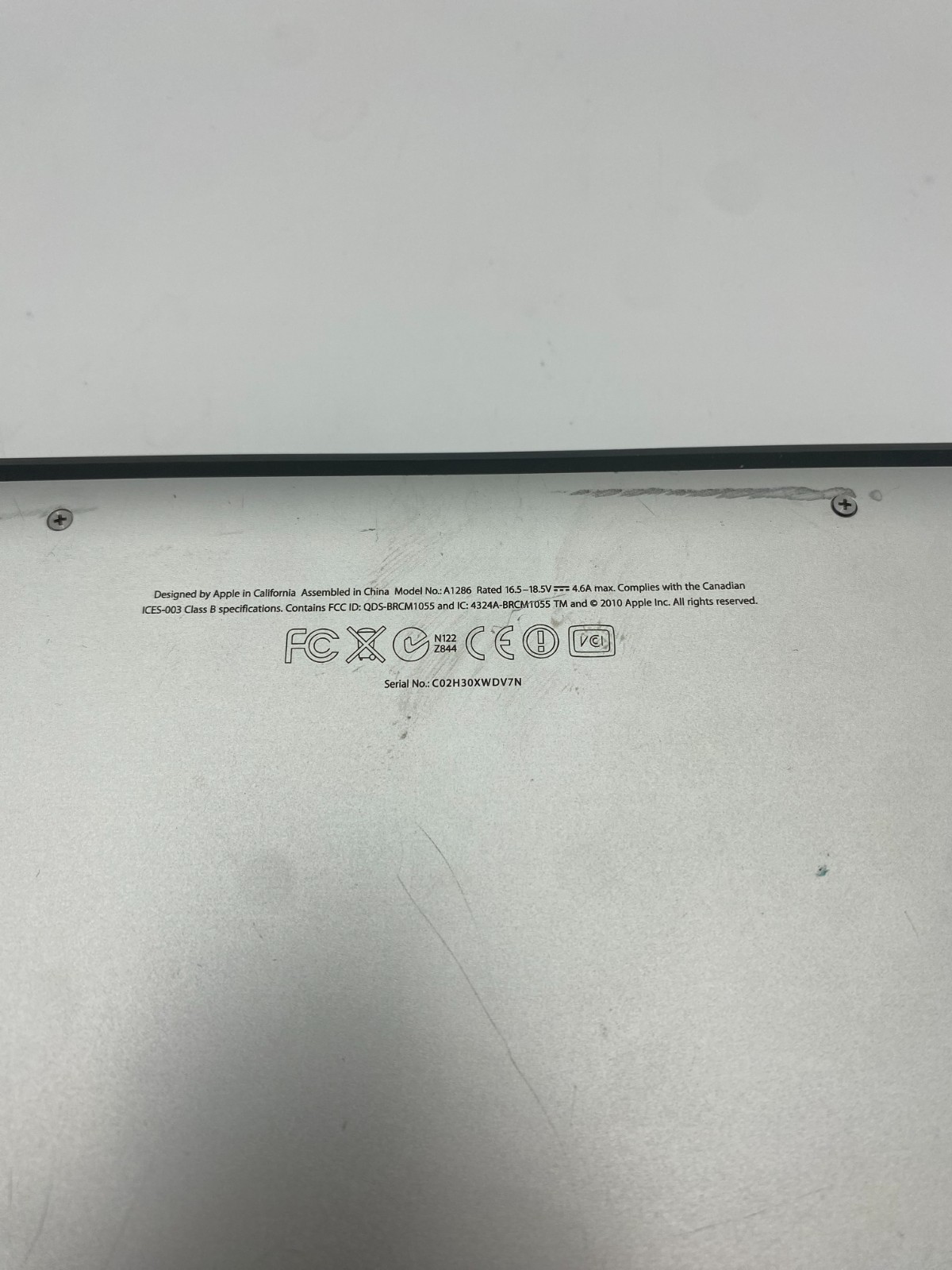 MacBook Pro Model: A1286 For Parts