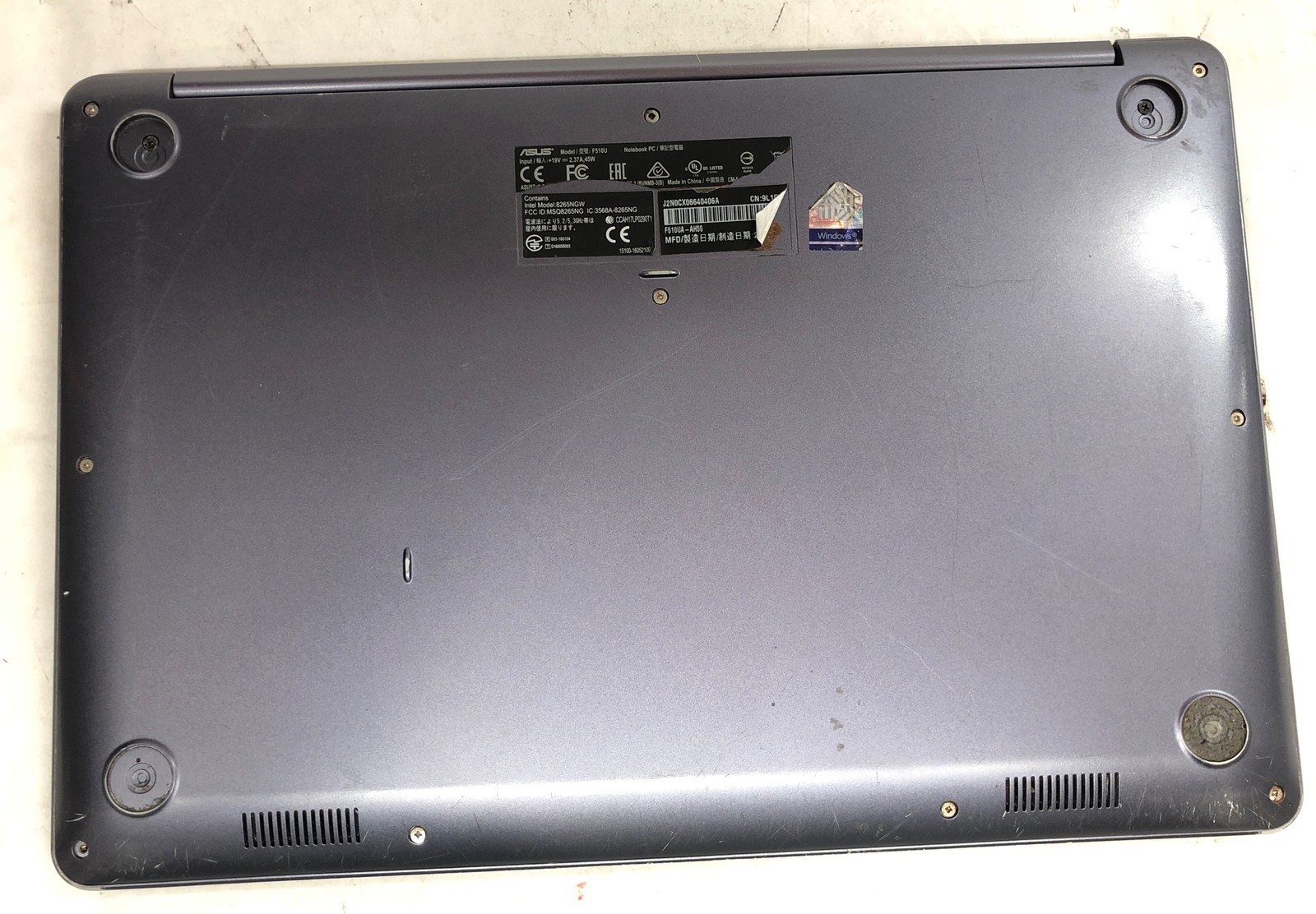 Asus Vivobook F510, Intel Core i5-8250U @1.60 GHz, 8GB RAM 1TB HDD 125GB SSD W11