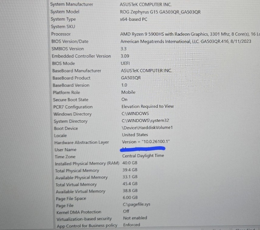 ASUS ROG Zephyrus G15 15.6 1TB SSD Ryzen 9 5900HS 40GB RAM, RTX 3070(READ DESC)