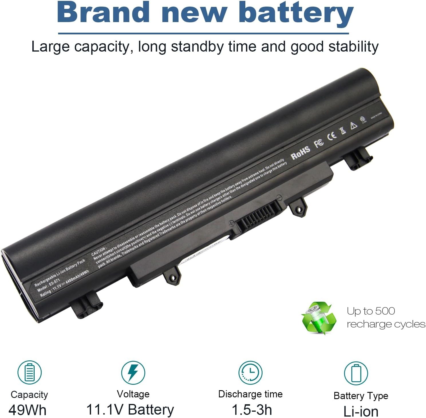 TREE.NB Laptop Battery AL14A32 for Aspire E1 571 E5 571 E5 411 E5 421 E5 511 E5