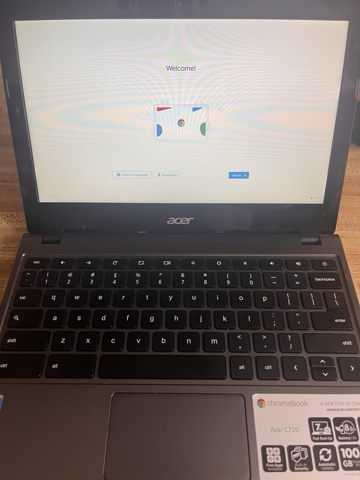 Acer C720 Chromebook 11.6″ Intel Celeron 1.40GHz 2GB 16GB SSD Chrome OS