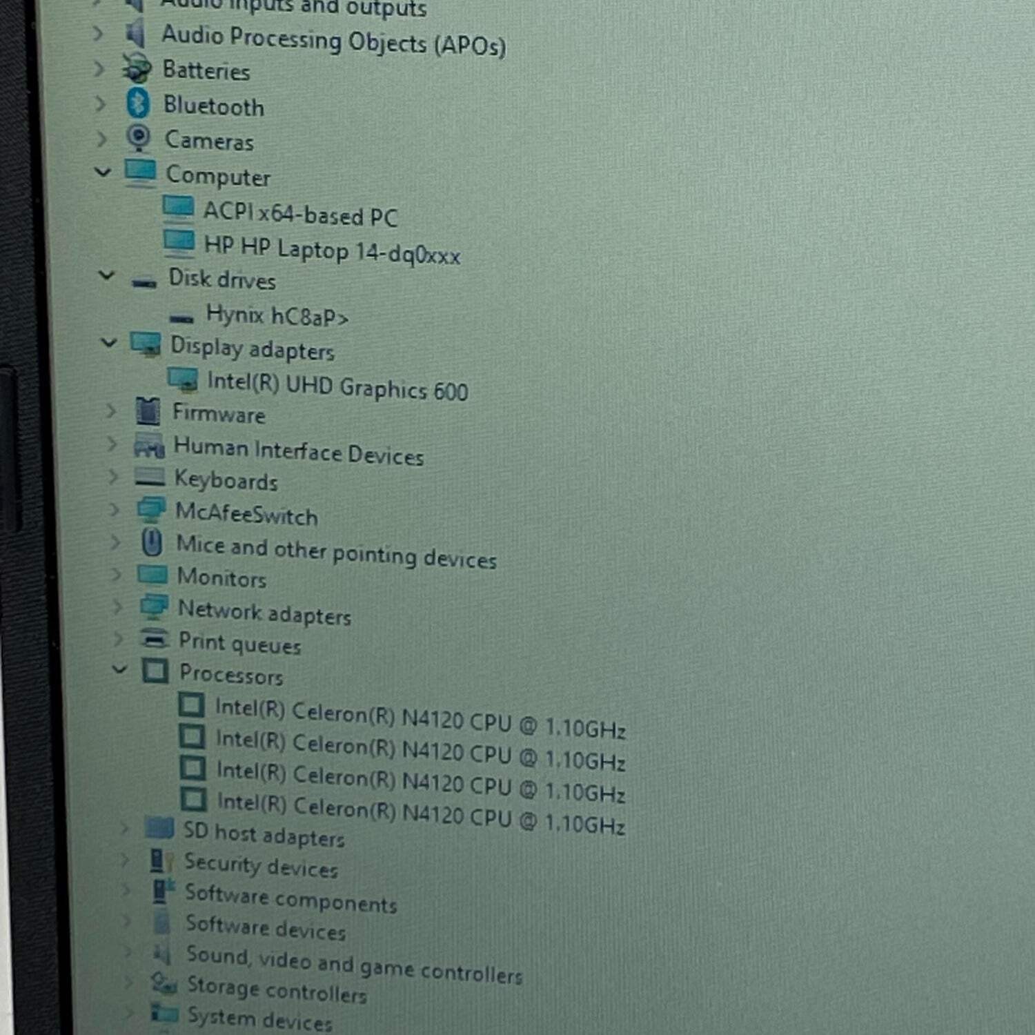 HP Pavilion 14-DQ0804AS Celeron N4120 1.10Ghz 4GB RAM 64GB eMMC