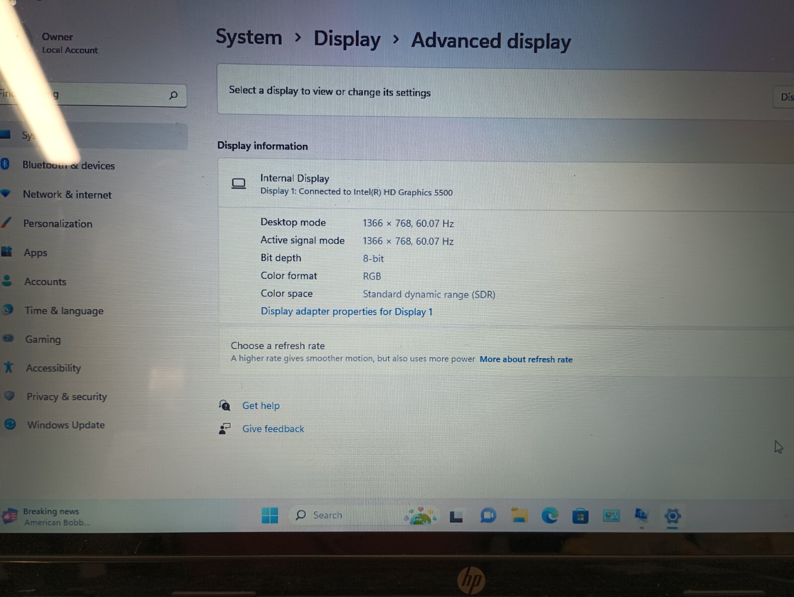7307HP 15-TS w/charger.i3 5th gen.6GB.750GB HDD..15.6″.Optical Drive.W11 Home