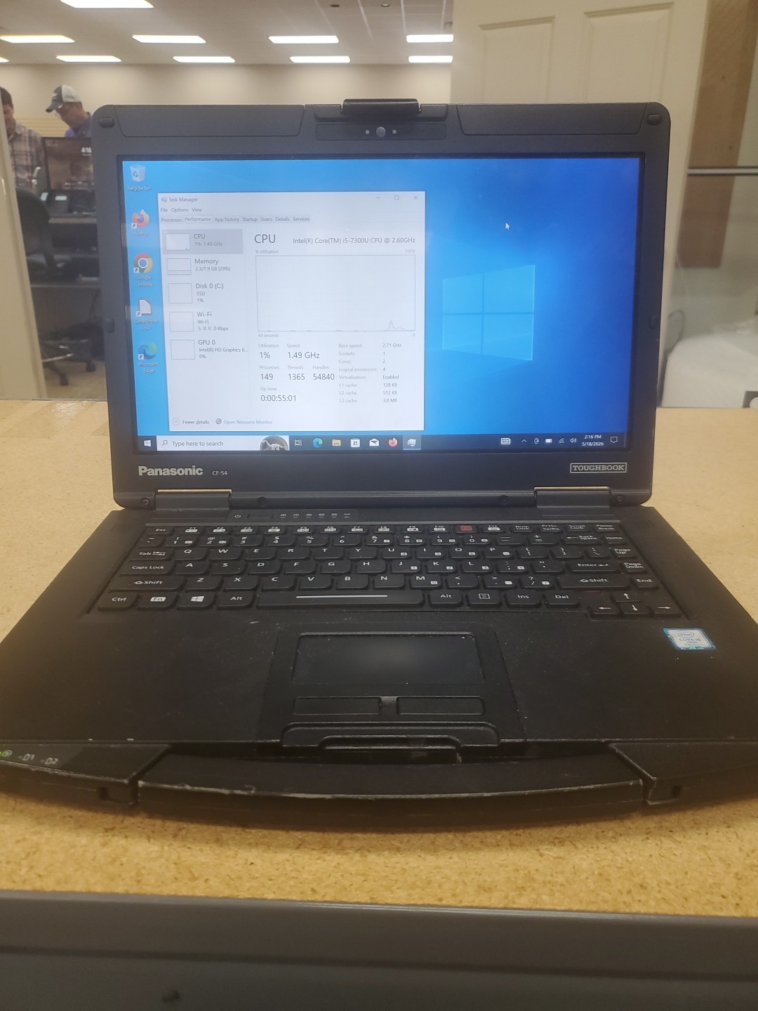 Panasonic Toughbook CF-54 MK3 FHD i5-7300U 8GB 256GB ssd 20180Hrs