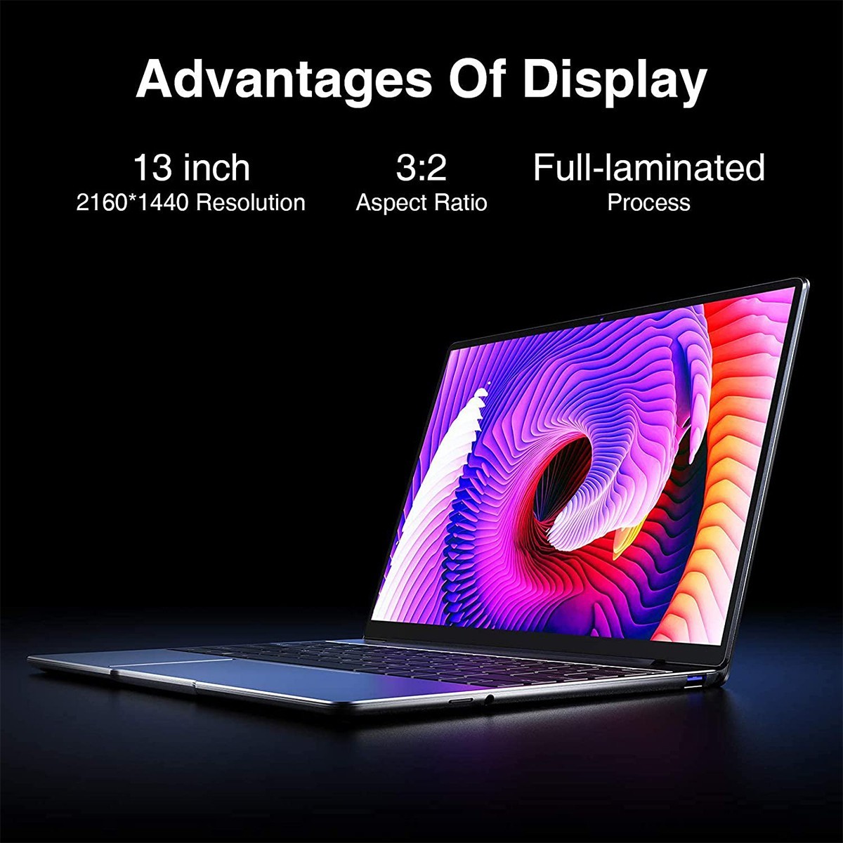 CHUWI GemiBook 13″ 2K Laptop J4115 Quad-Core, 12GB RAM, 256GB SSD, Win 10