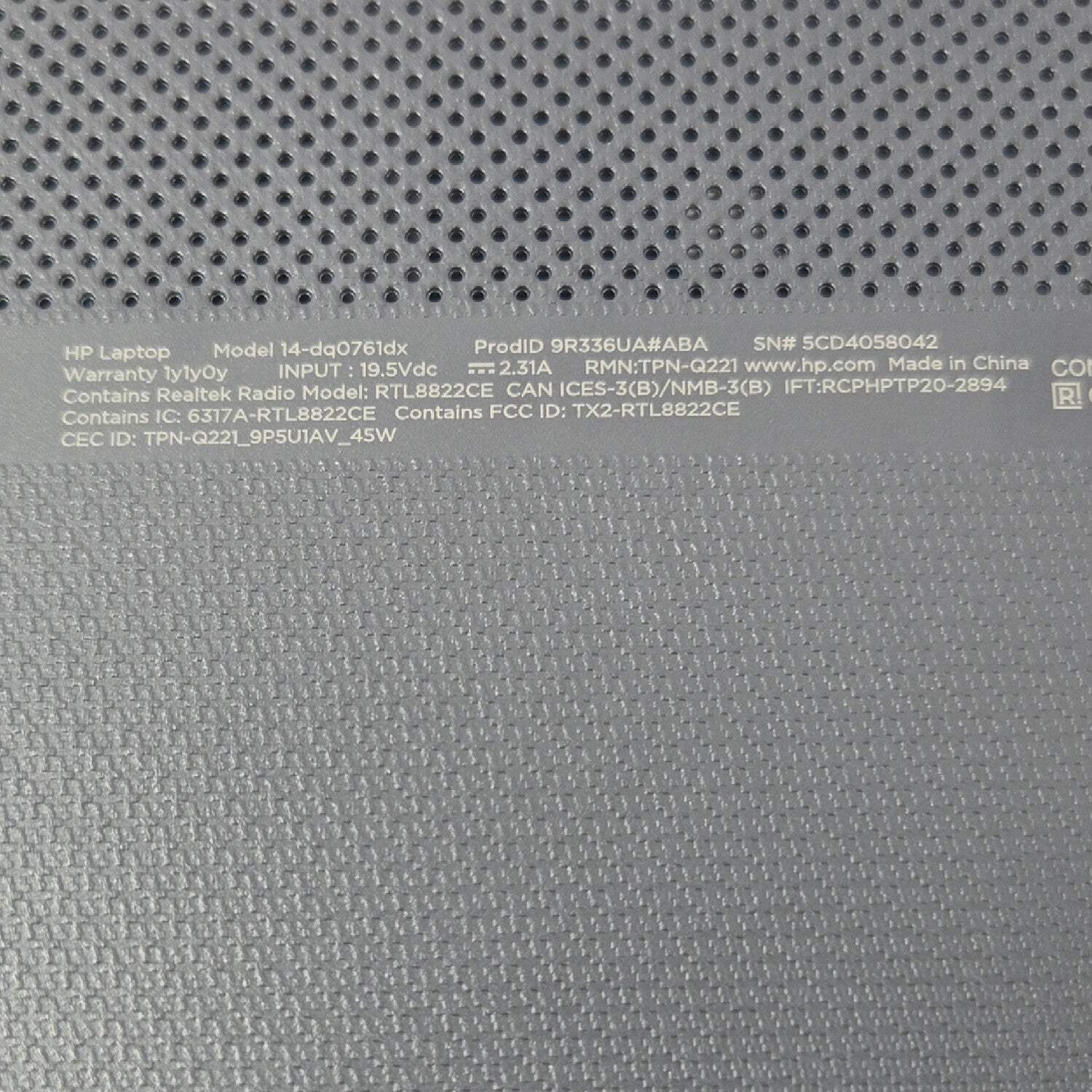 HP Laptop 14-DQ0761DX Celeron N4120 1.1GHz 16GB RAM 128GB