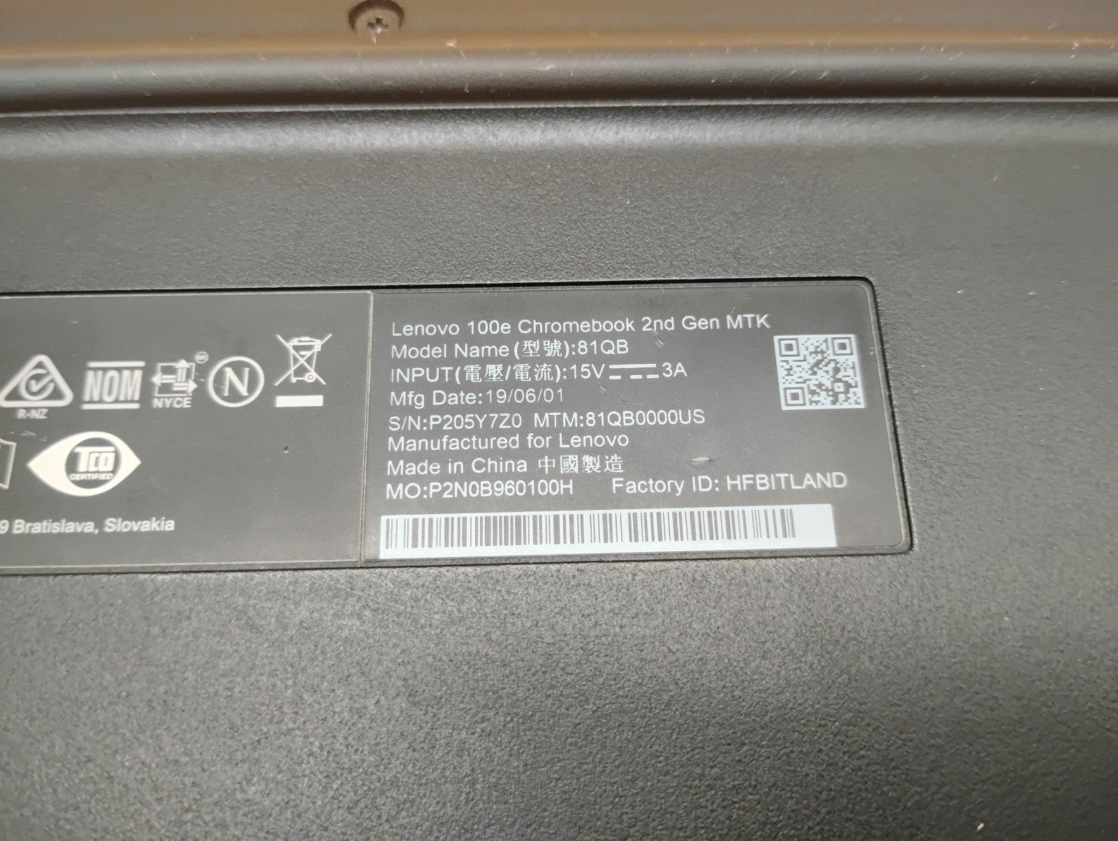 Lenovo 100E 2nd GEN 11.6″ 4 RAM 32 EMMC Chromebook Used Good Working Condition