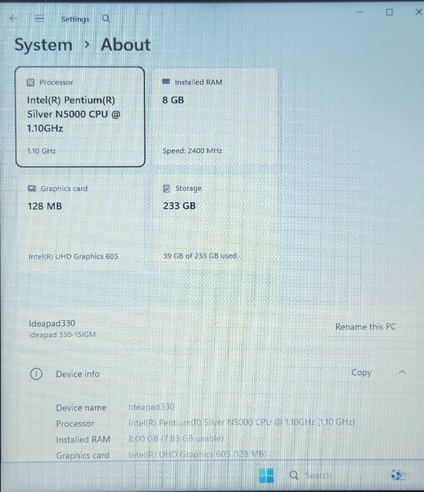 Lenovo IdeaPad 330-15IGM Laptop