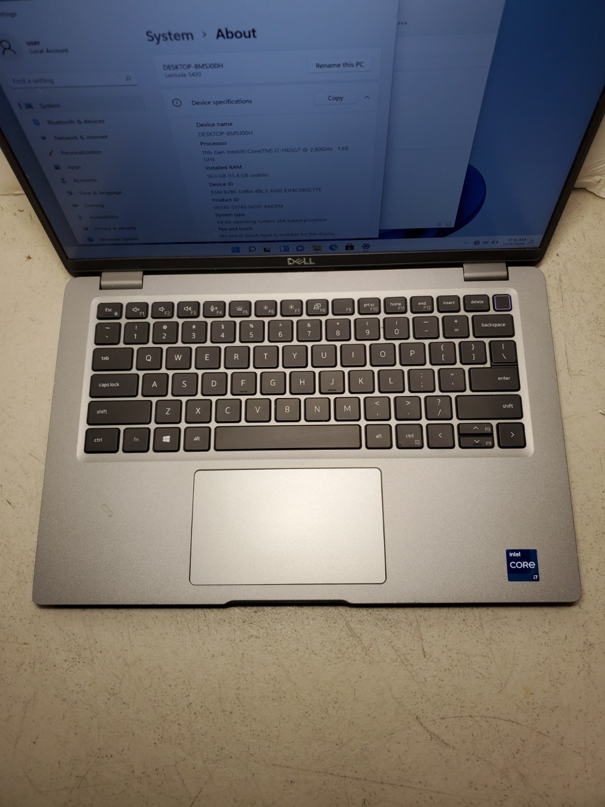 Dell Latitude 5420 14″ Laptop i7-1165G7 2.80GHz 16GB RAM 256GB SSD Win11 #69