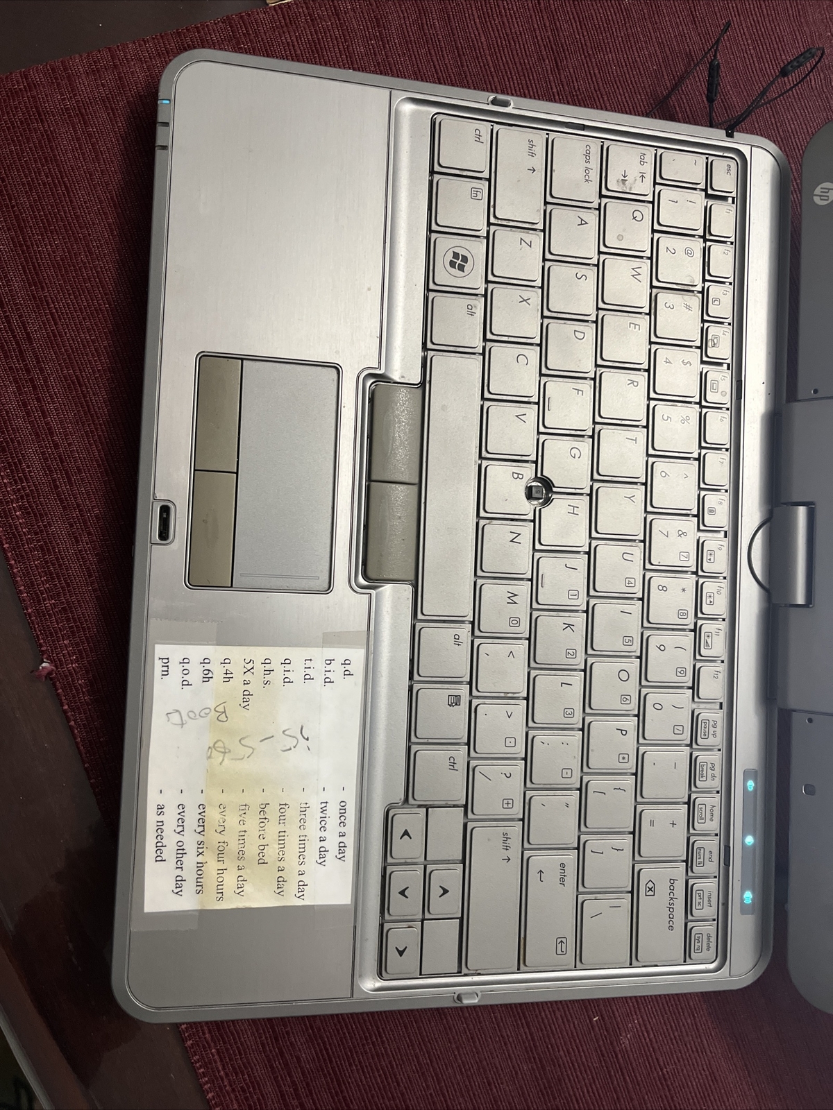 HP EliteBook 2740p Tablet Laptop For Parts Boots to BIOS NO HDD/Battery/RAM JR