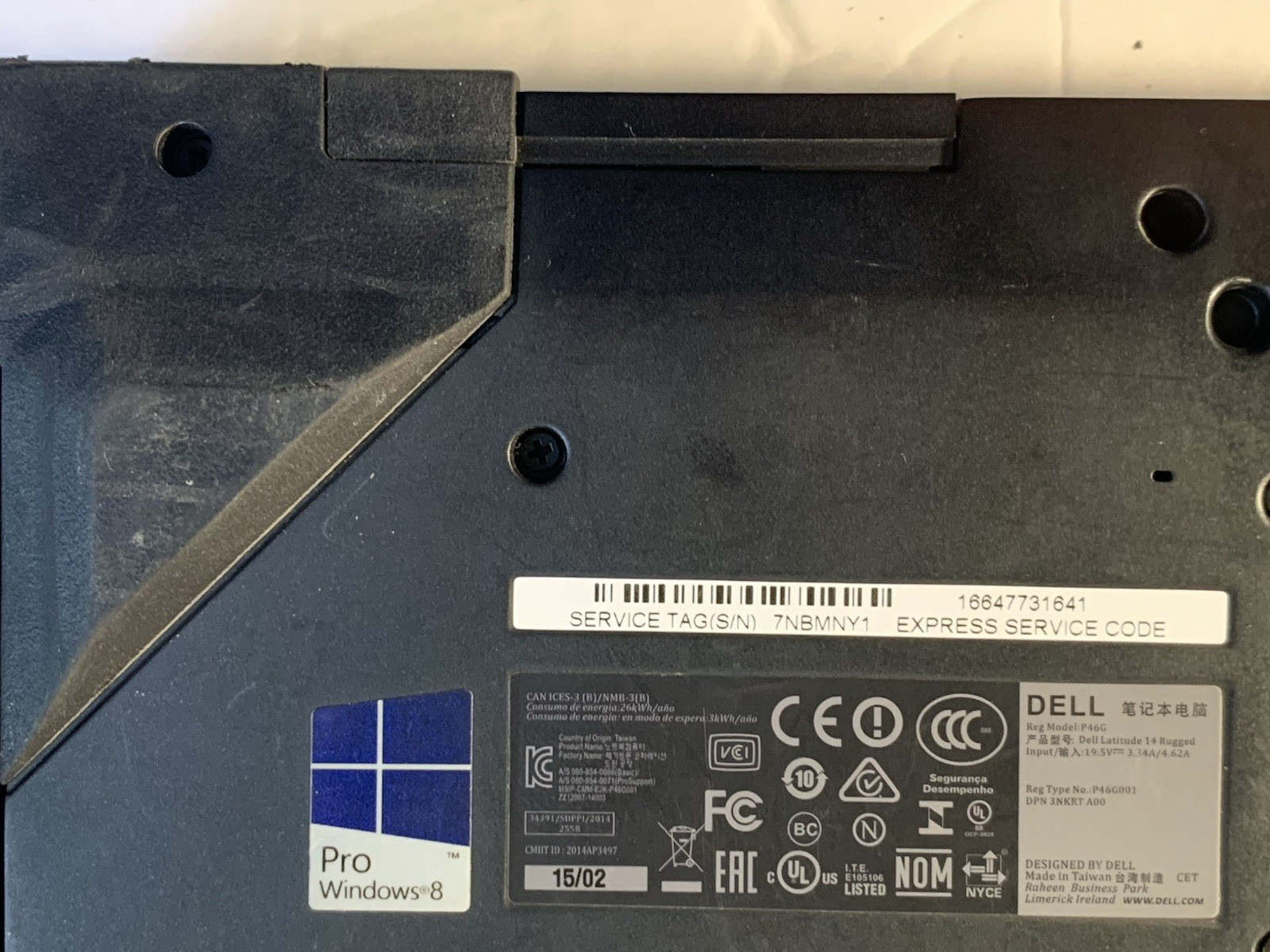 DELL LATITUDE 5404 RUGGED TOUCH i5-4310U 2.0GHZ 8GB RAM 256 SSD Win 10 Touch