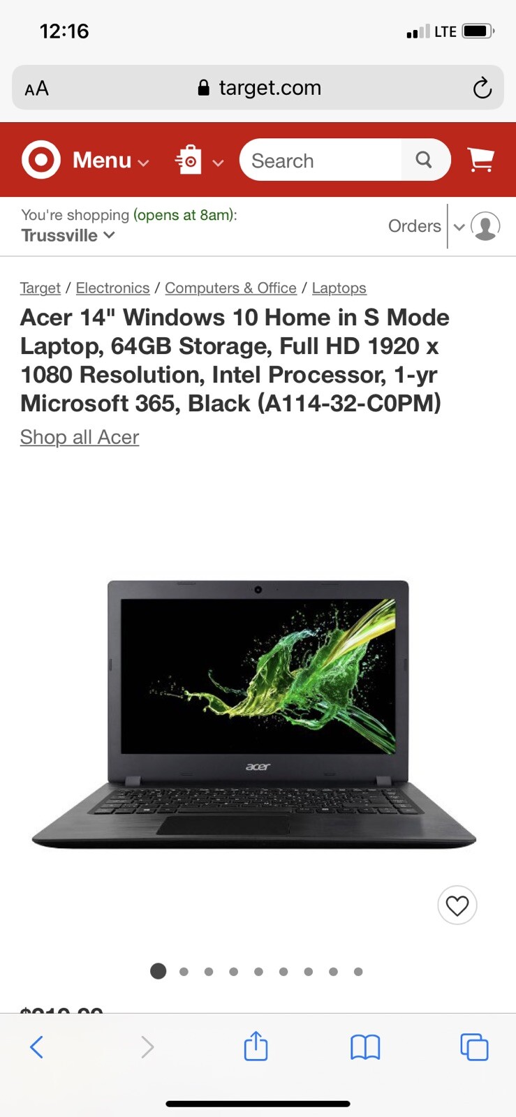 Acer 14” Windows 10, 64GB Of Storage, Full HD 1920 X1080 Res. Intel Processor