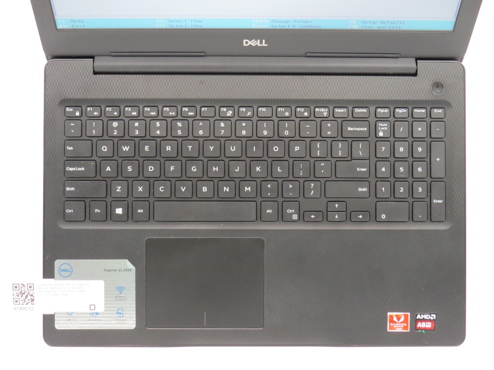 Dell inspiron 3595 AMD A9-9425 @ 3.1GHz 8GB DDR4 256GB m2 15.6″ No OS