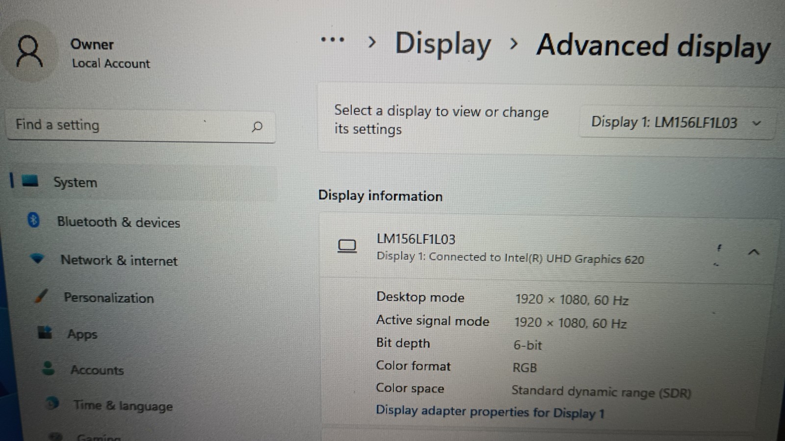 Inspiron5570 w/charger.i7-8550U.16GB.500GB SSD.15.6″FHD.W11