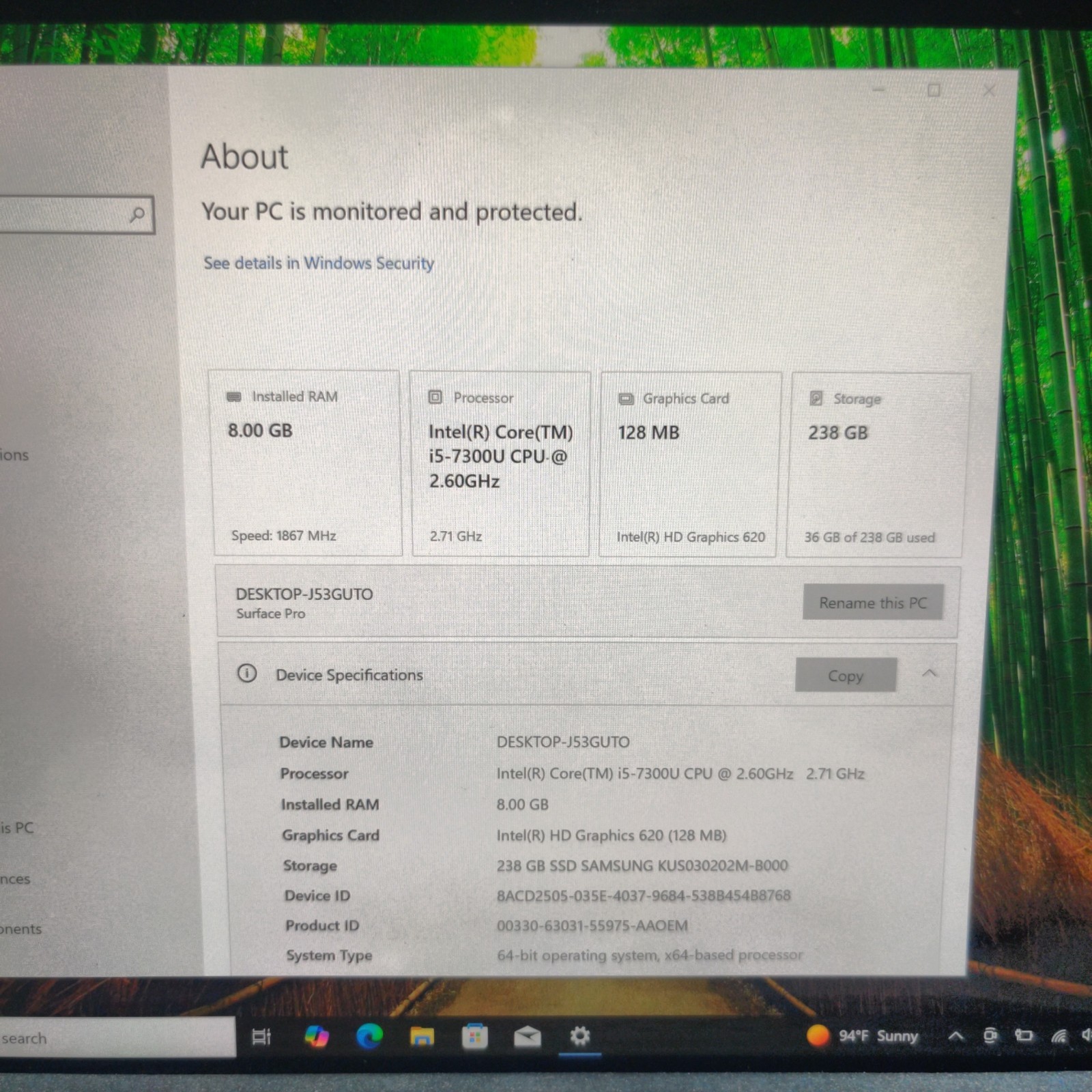 Microsoft Surface Pro 5 1807 12.3″ i5-7300U, 8GB, 256GB SSD Windows 10 Pro NO AC