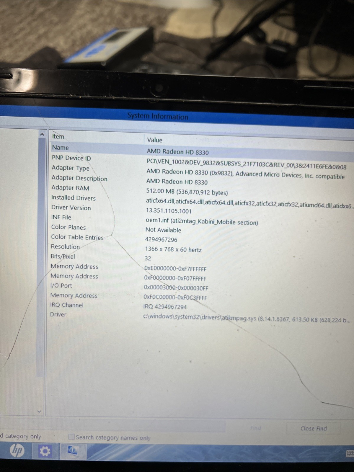 15” HP 15-g067nr Touchsmart Notebook Pc 4GB Mem 750GB HD AMD Radeon HD 8330 READ