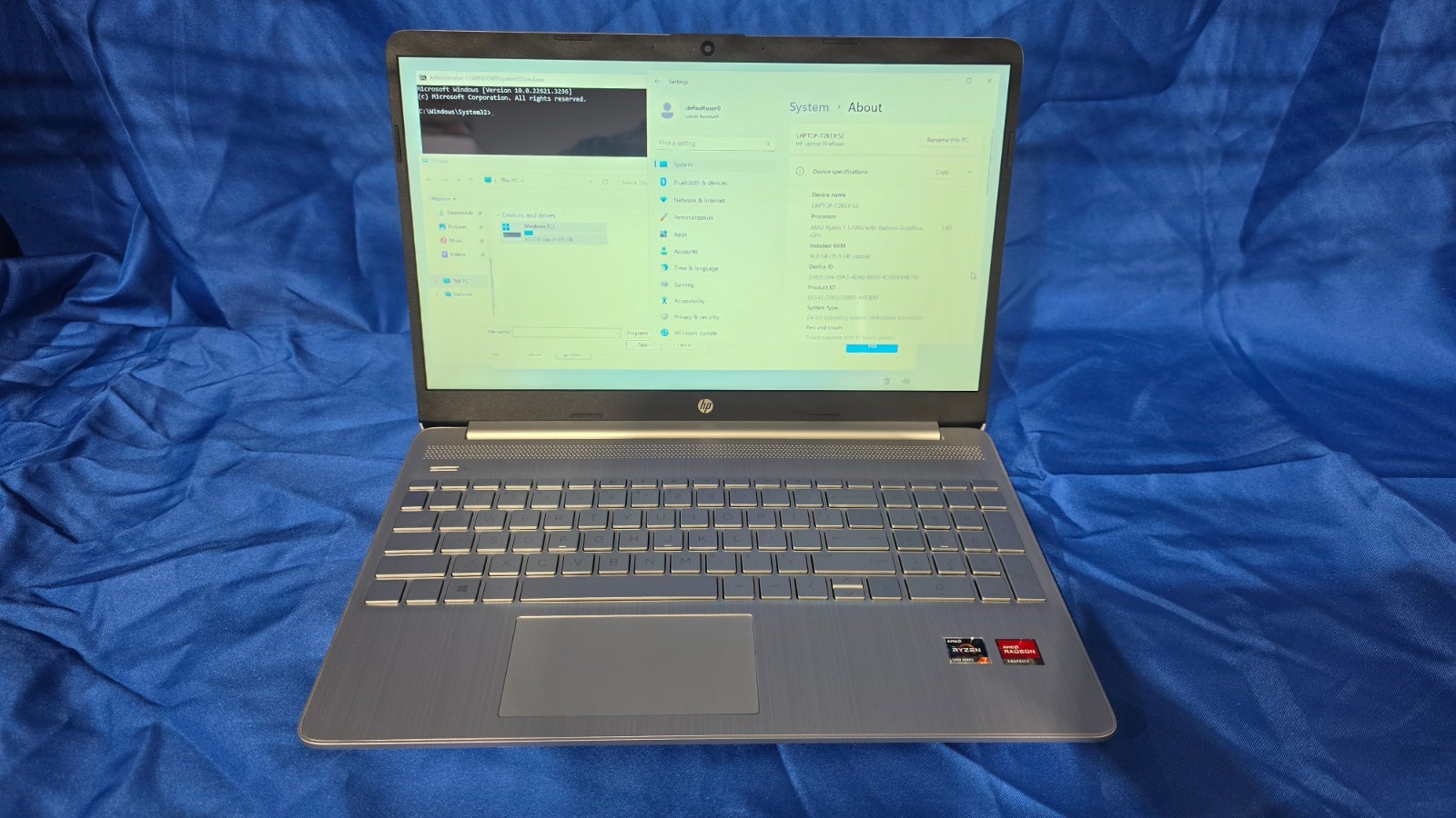 Laptop HP 15-EF2081MS, AMD Ryzen 7 5700U, 512GB SSD, 16GB RAM, 15.6″