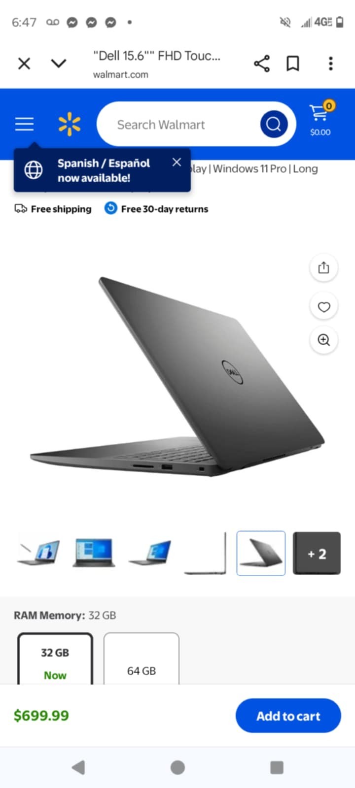 Dell Inspiron 15 3535 15.6 inch (512GB, AMD Ryzen 7 7730U, 2GHz, 16GB RAM)