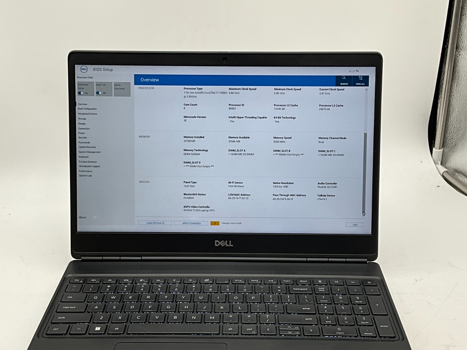 DELL Precision 7560 i7-11850H 2.50 32GB 1tb T1200 15.6″ WIN11 Laptop 5NTF5M3