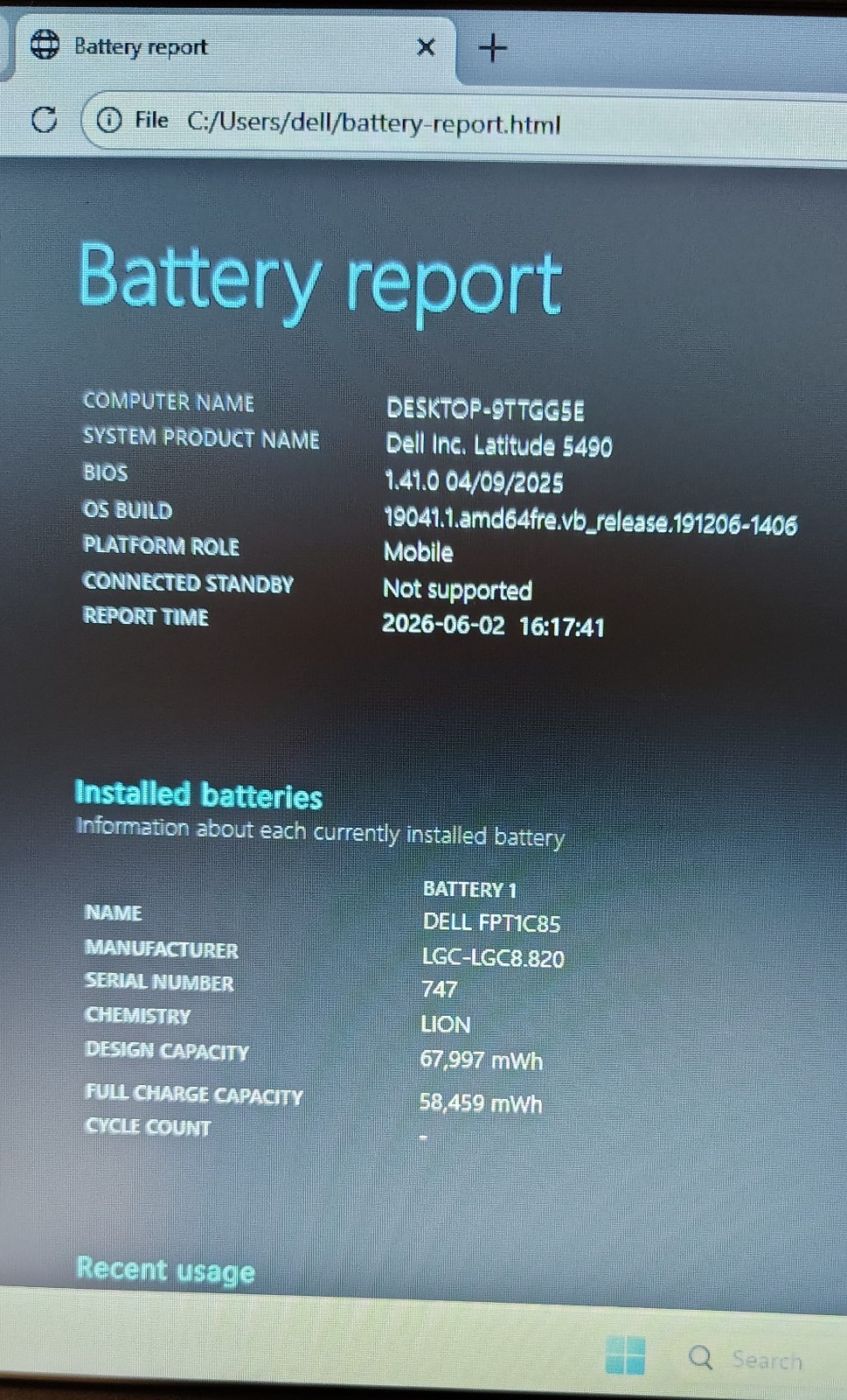 Dell 14″ Latitude 5490 FHD Laptop i5-8350U 8GB 256GB SSD W11 Pro NVIDIA GeForce
