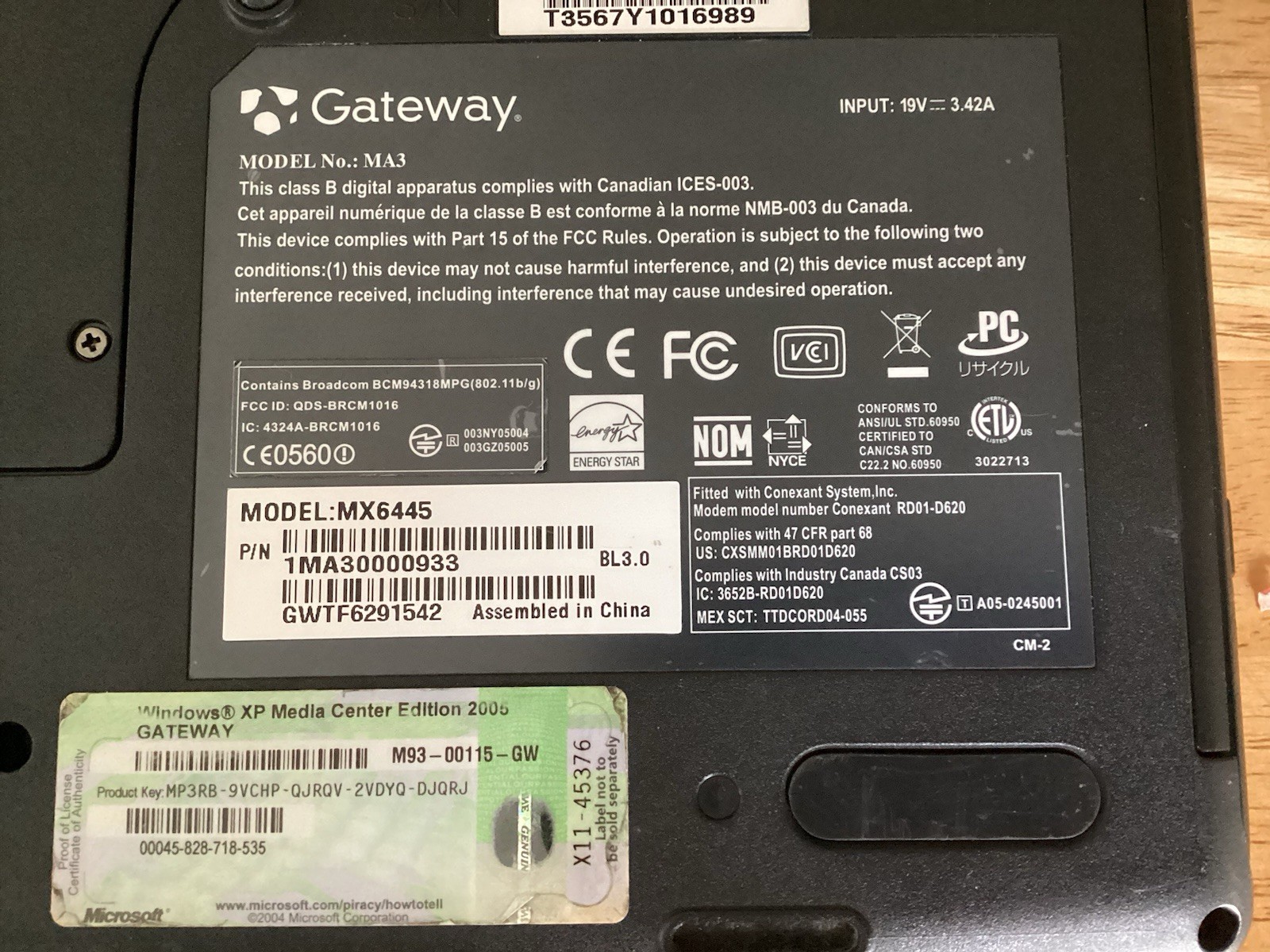Gateway MA3 MX6445 15.4 AMD Turion 64 1.6GHz 1GB RAM 110GB SSD Includes Case
