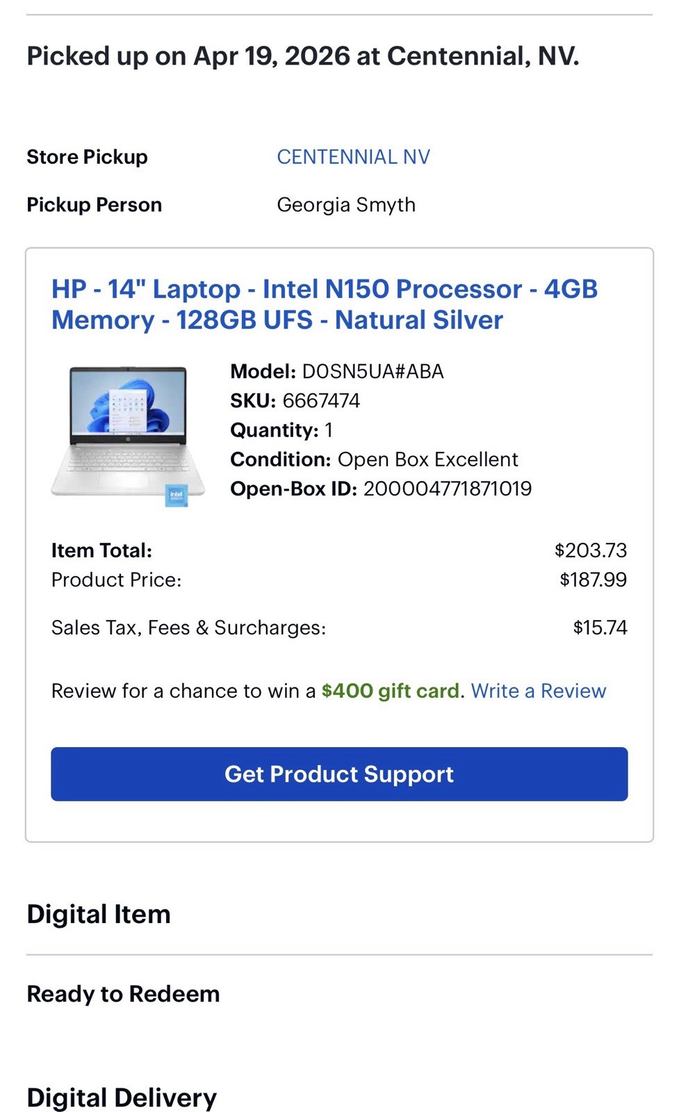 HP – 14″ Laptop – Intel N150 Processor – 4GB Memory – 128GB UFS – Natural Silver