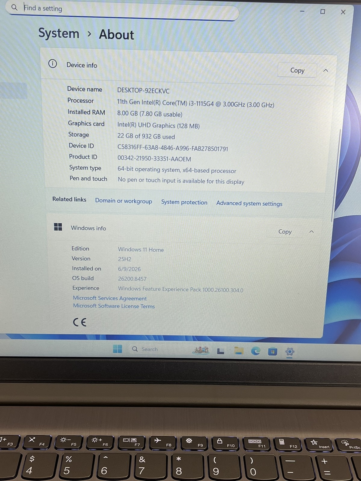 Lenovo IdeaPad 3 15.6in FHD 15ITL6 i3 1135G4 3.0GHz 8GB RAM 1TB Win11