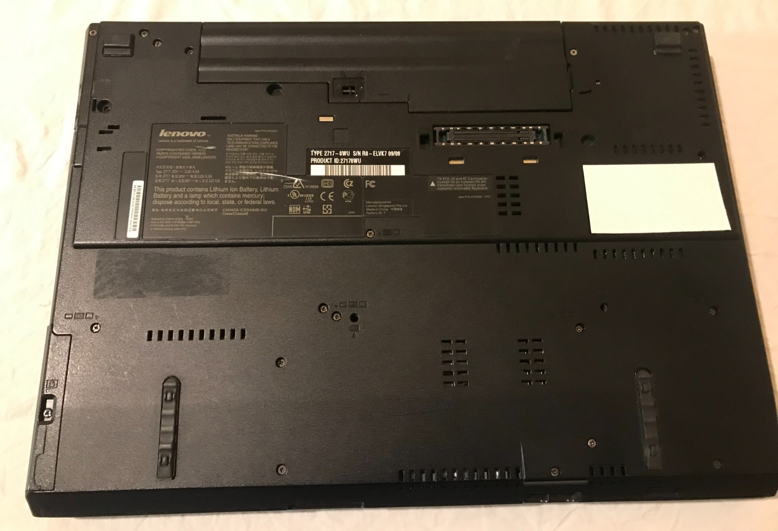 Lenovo Thinkpad R500 15″ Laptop Core 2 Duo P8600 2.4 GHz 160GB HDD 2048 MB RAM