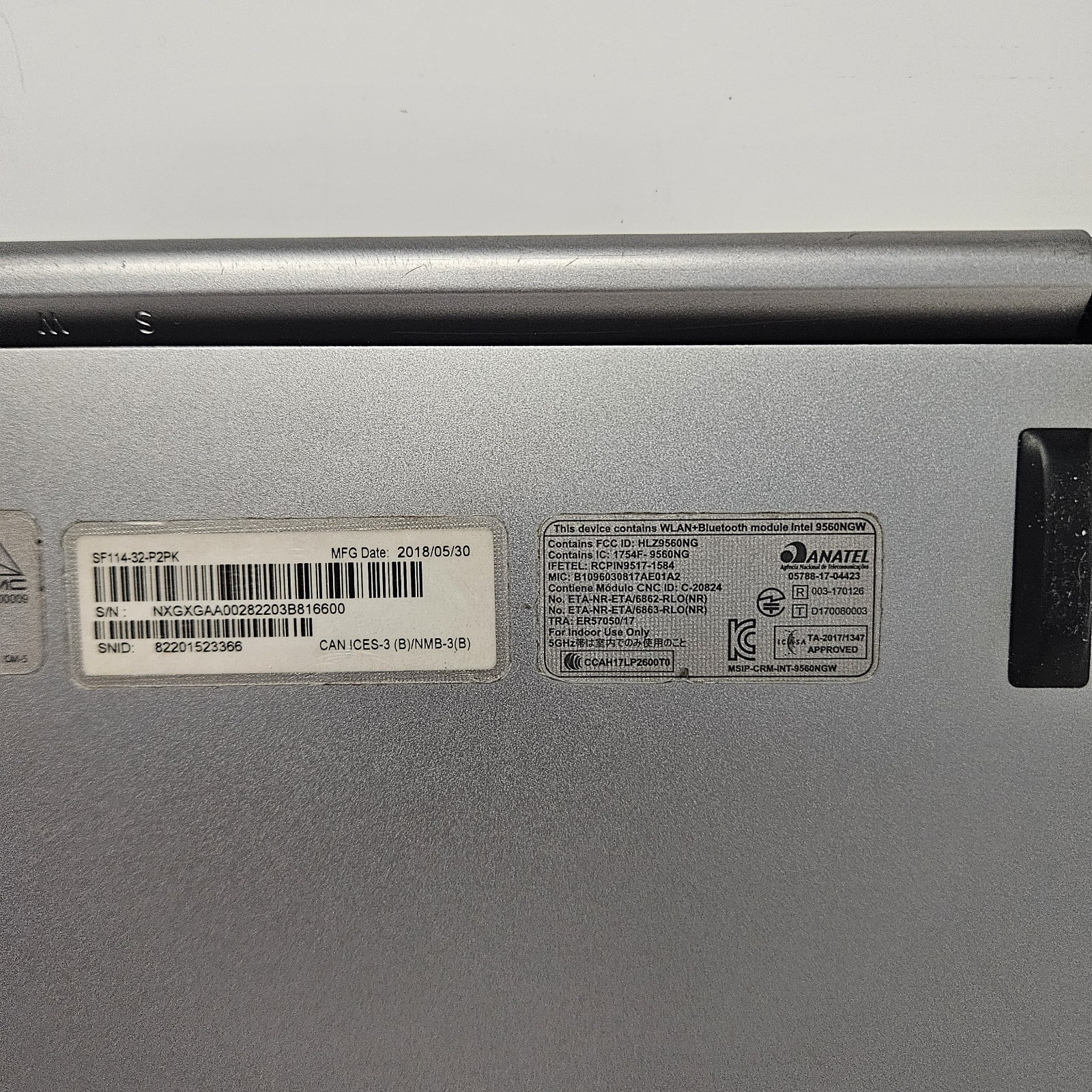 Acer Swift 1 14″ SF114-32 P2PK Intel Pentium Laptop Model # N17W6 – Parts Only