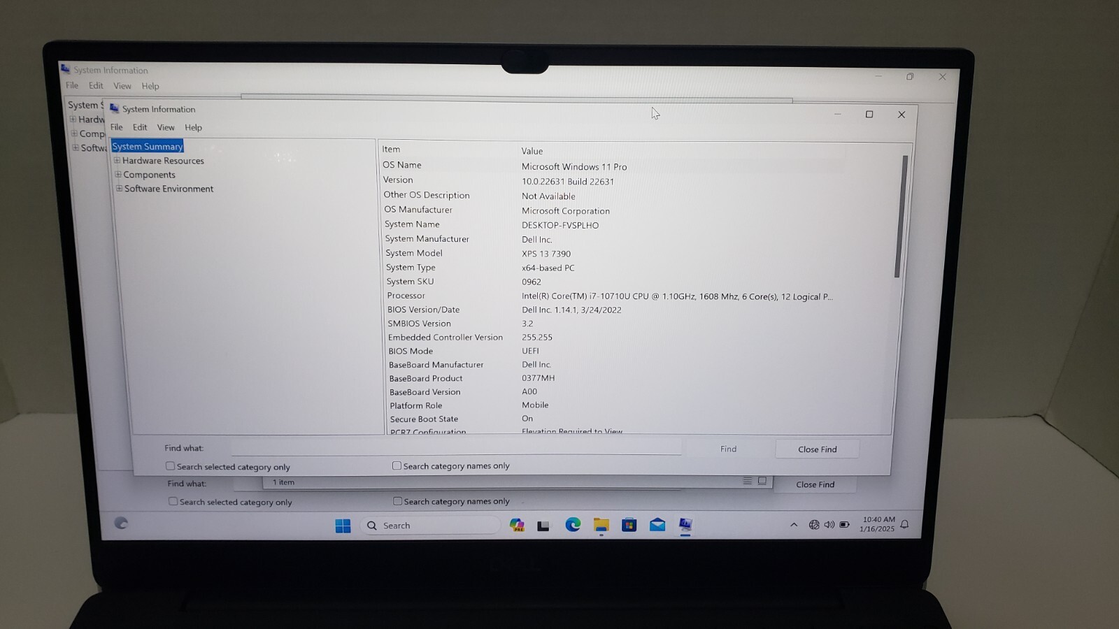 Dell XPS 13 7390 13.3″ 1TB SSD Intel Core i7-10710U 1.10Ghz Windows 11 pro