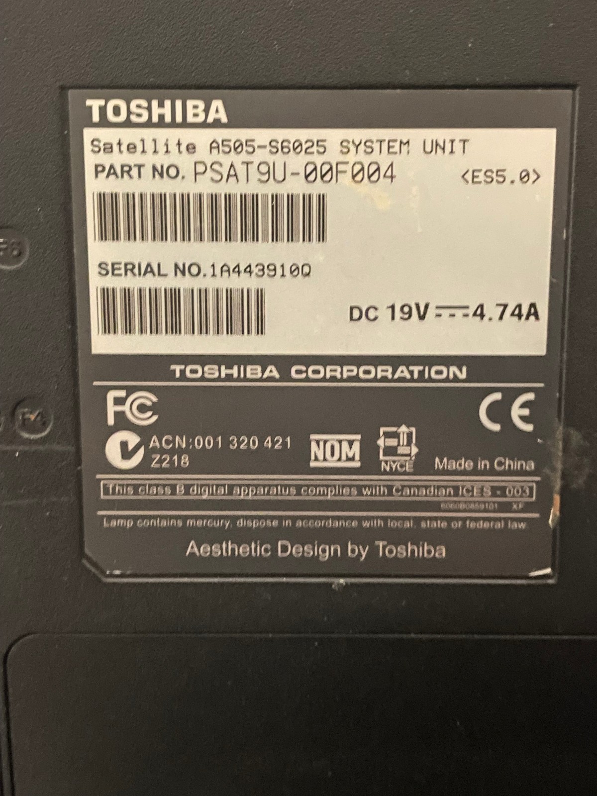 lot 4 Toshiba Satellite (2) A305, (2) A505 Laptops – Parts/Repair Wholesale