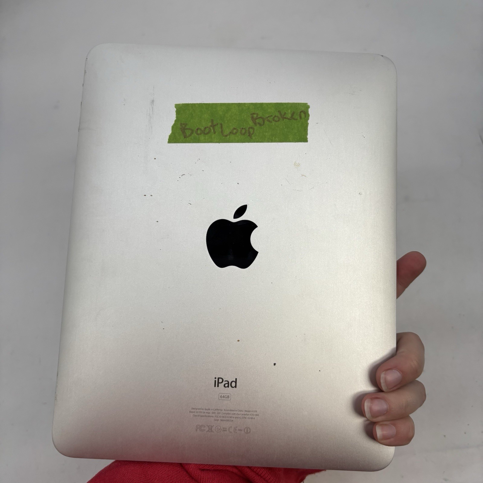 Apple iPad 1st Generation 64GB Wi-Fi, 9.7in Model A1219 Boot Loop Broken Repair