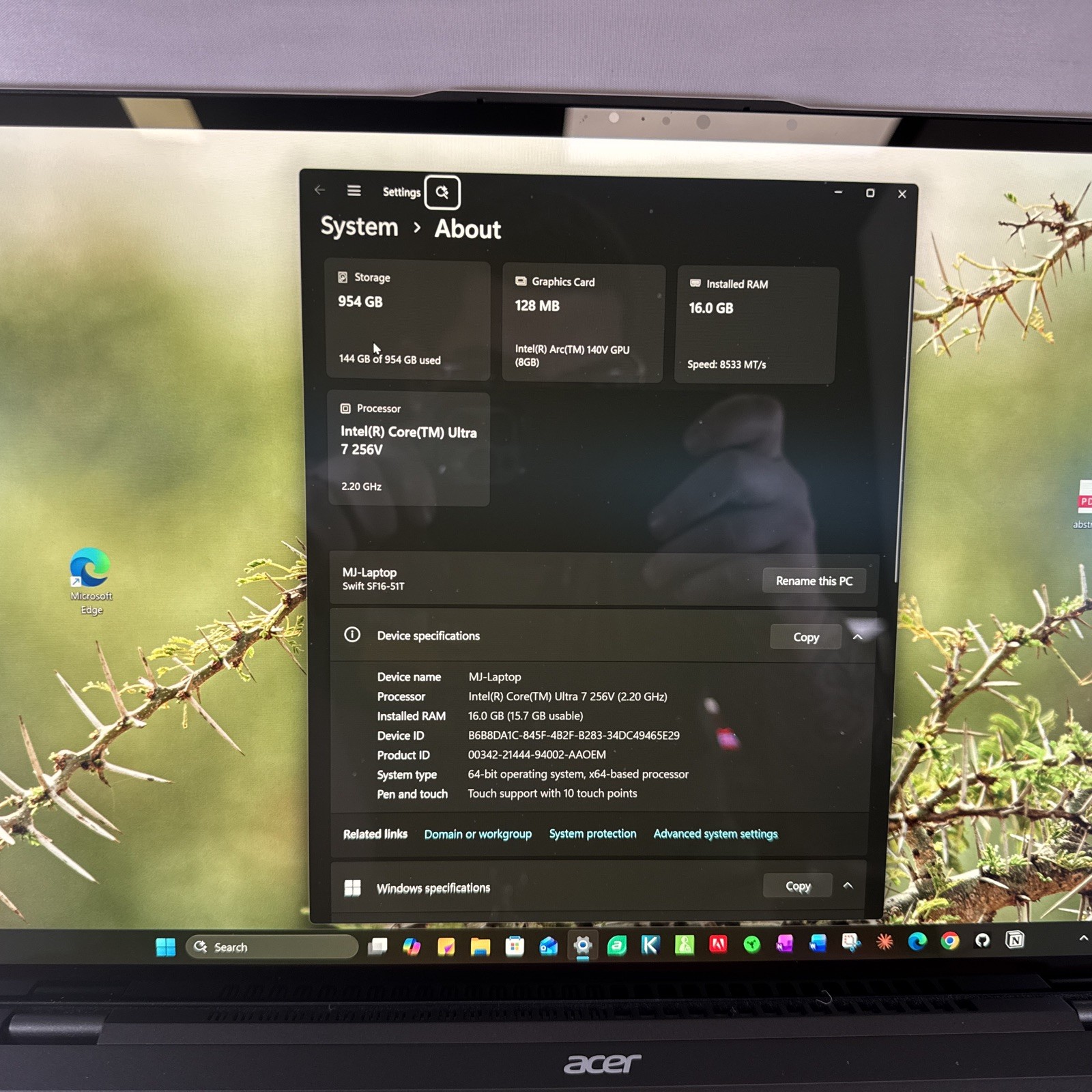 Acer Swift 16 AI N24Q11 16″ Core Ultra 7 256V 2.2GHz 16GB RAM 1TB SSD