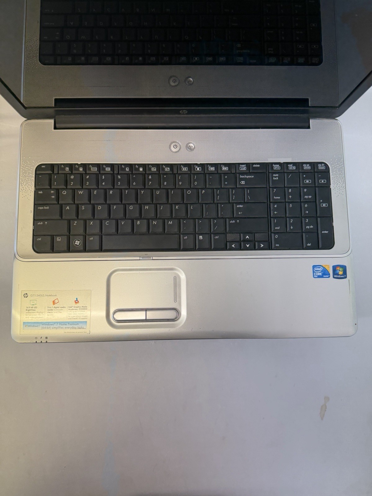 HP Notebook G71-340US Laptop – Good Screen – Intel Duo T6600 – Read Des