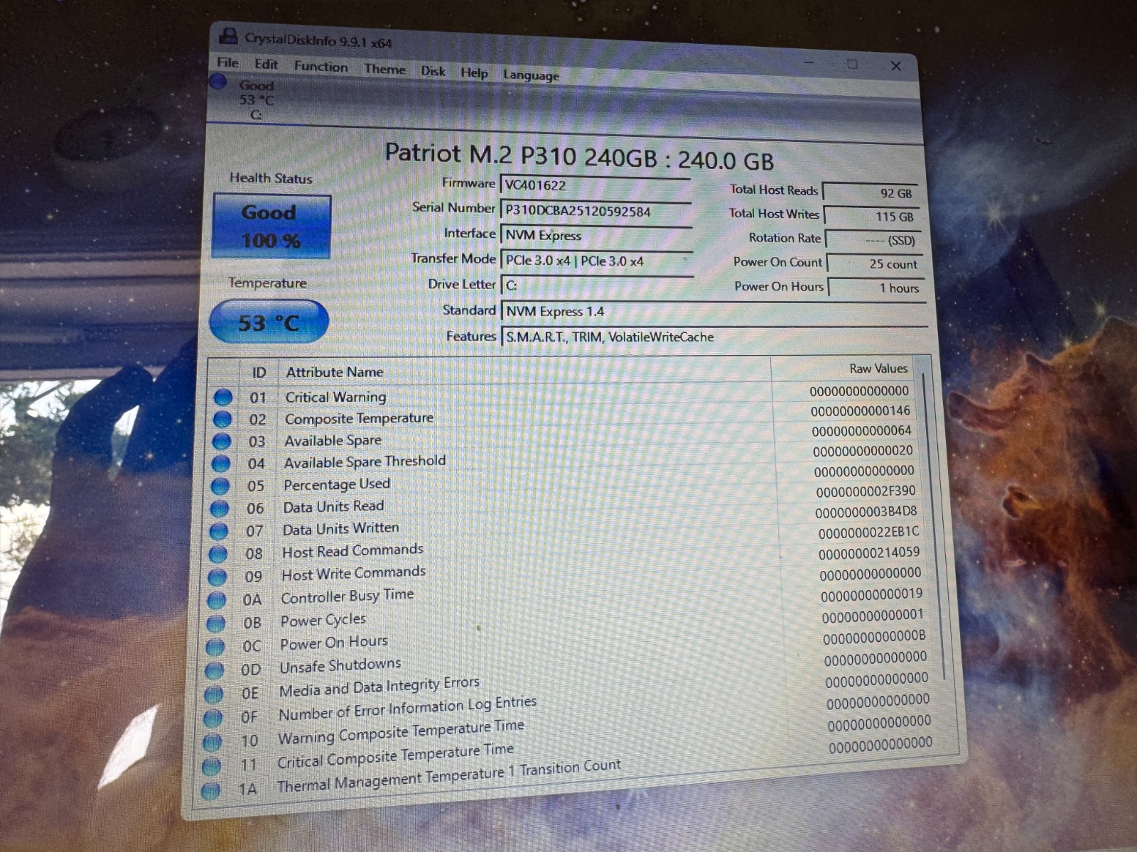 HP 17-by1022cl laptop p 17.3″ 1.6GHz i5-8265U 8GB RAM 240GB NVMe SSD HDD WIN 11