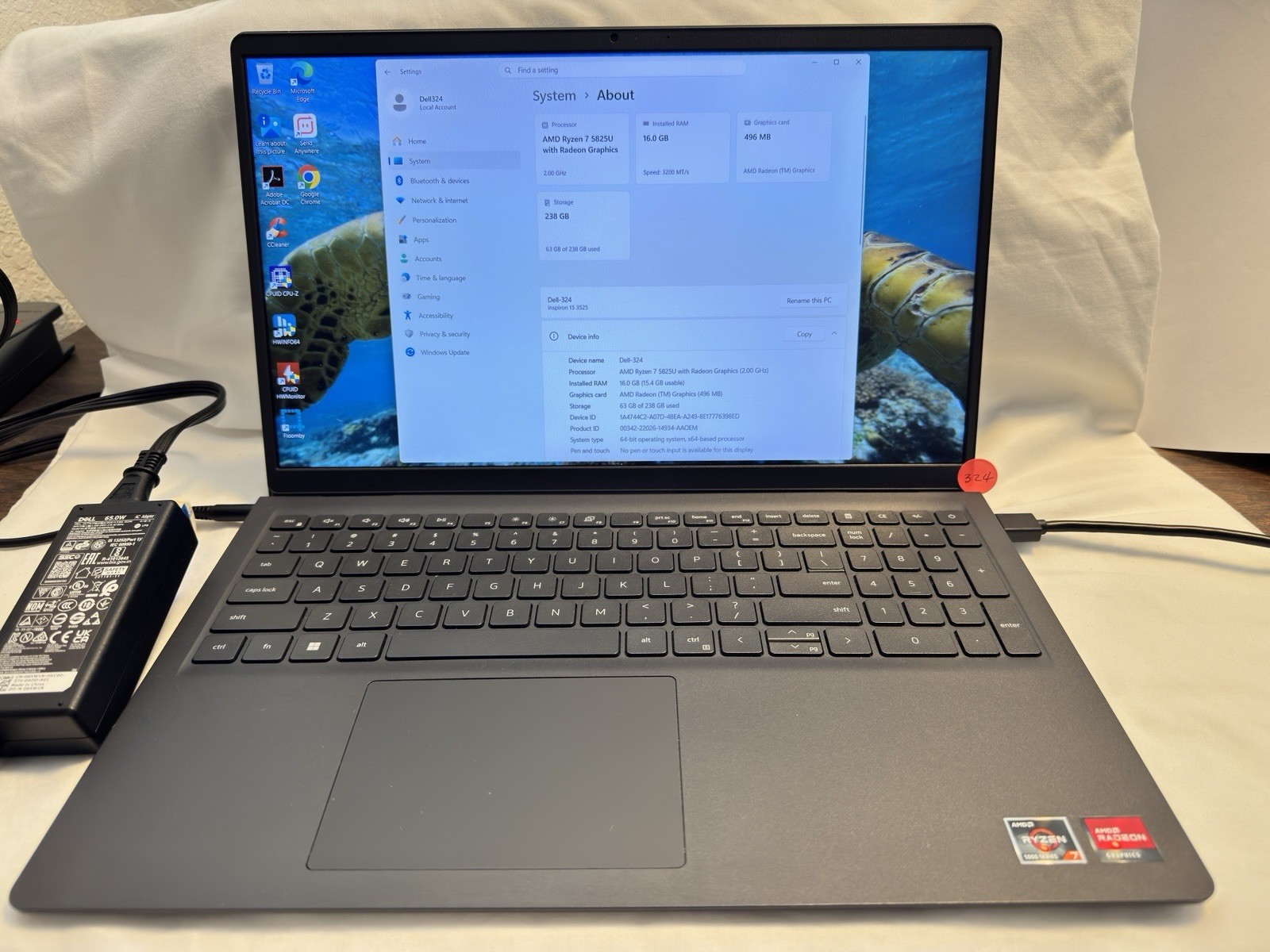 Dell Inspiron 15 3525 15.6″ Ryzen 7 5700U 16GB 256GB SSD Win 11 Home Gray