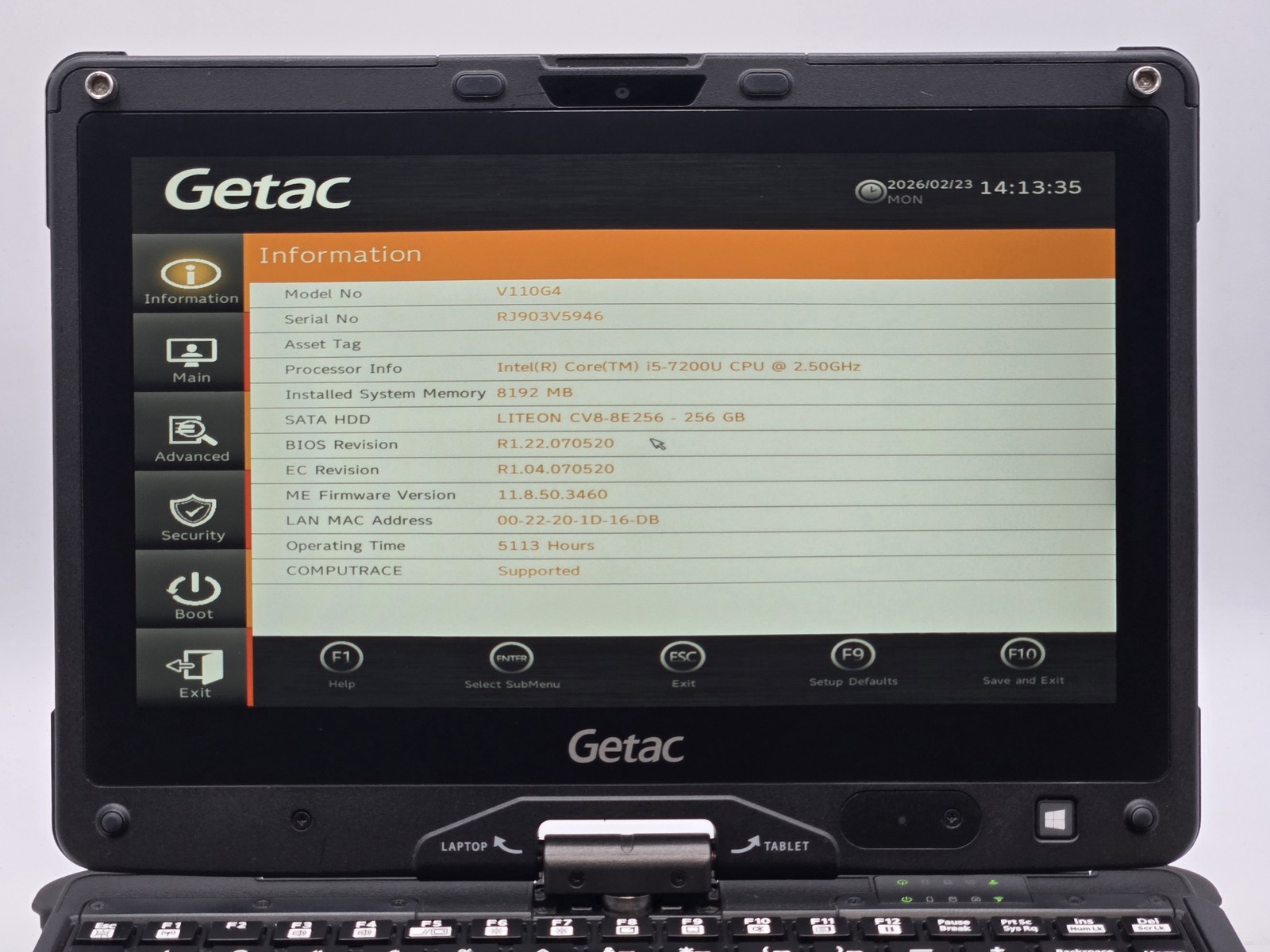 Getac V110G4 2-in-1 11″ HD Touch I5-7200U Backlit 256GB SSD 8GB W10P *READ*