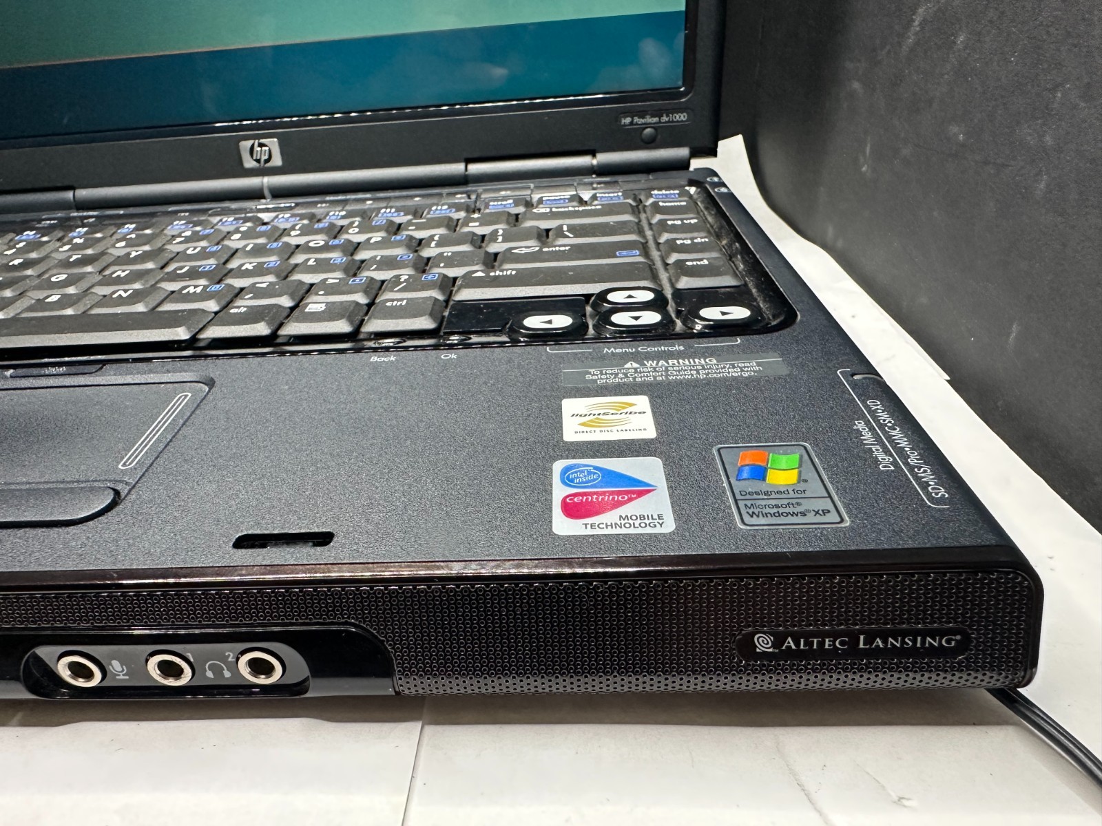 HP PAVILION SPECIAL EDITION DV1000 WIN XP LAPTOP, 80GB, 504MB, STRICTLY AS-IS