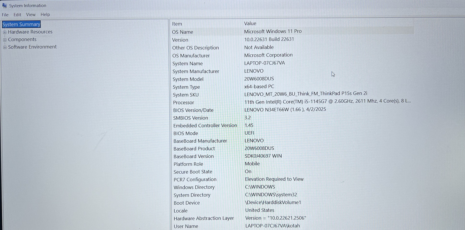 Lenovo Thinkpad P15s Gen2i Core i5 15.6-in – 20W6008DUS – 11th Gen Intel Core i5