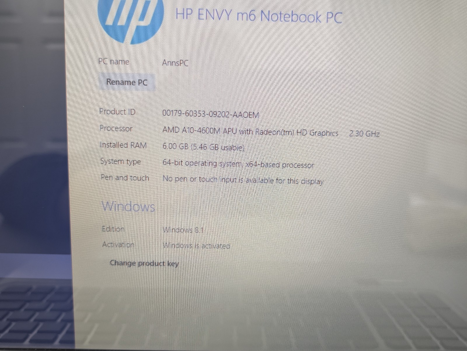 HP Envy M6 15.6″ AMD A10-4600M 2.3GHz Win8 Beats