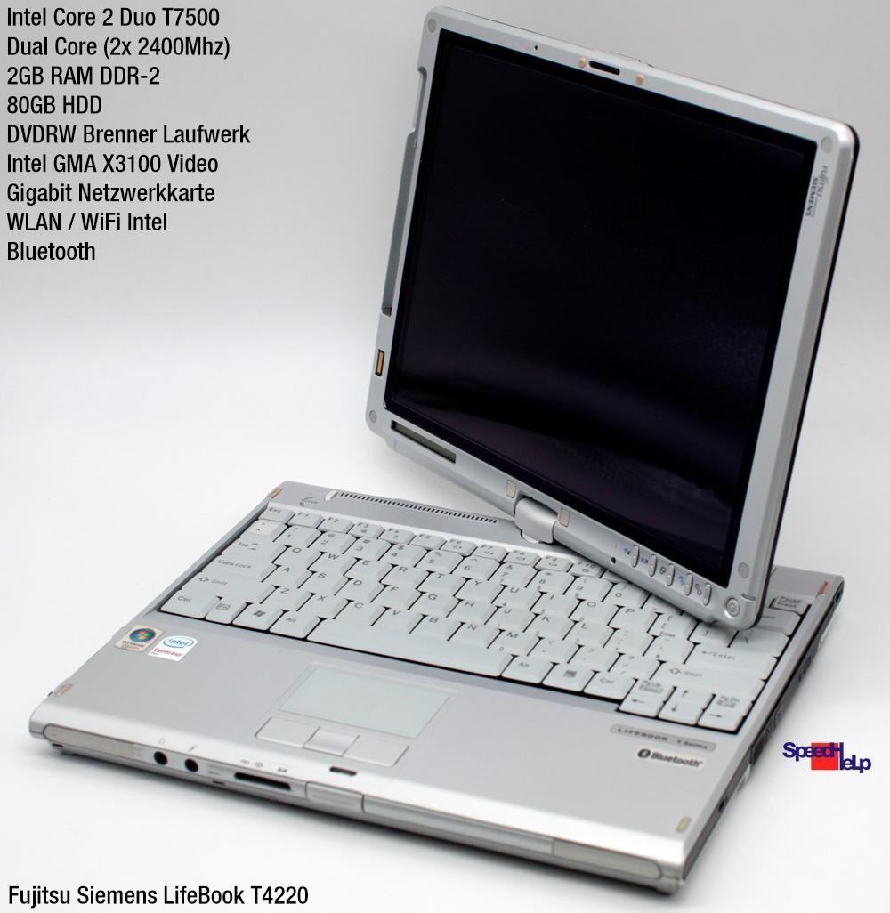 NOTEBOOK FUJITSU SIEMENS LIFEBOOK T4220 T7500 FSC LAPTOP WINDOWS XP TABLET PC
