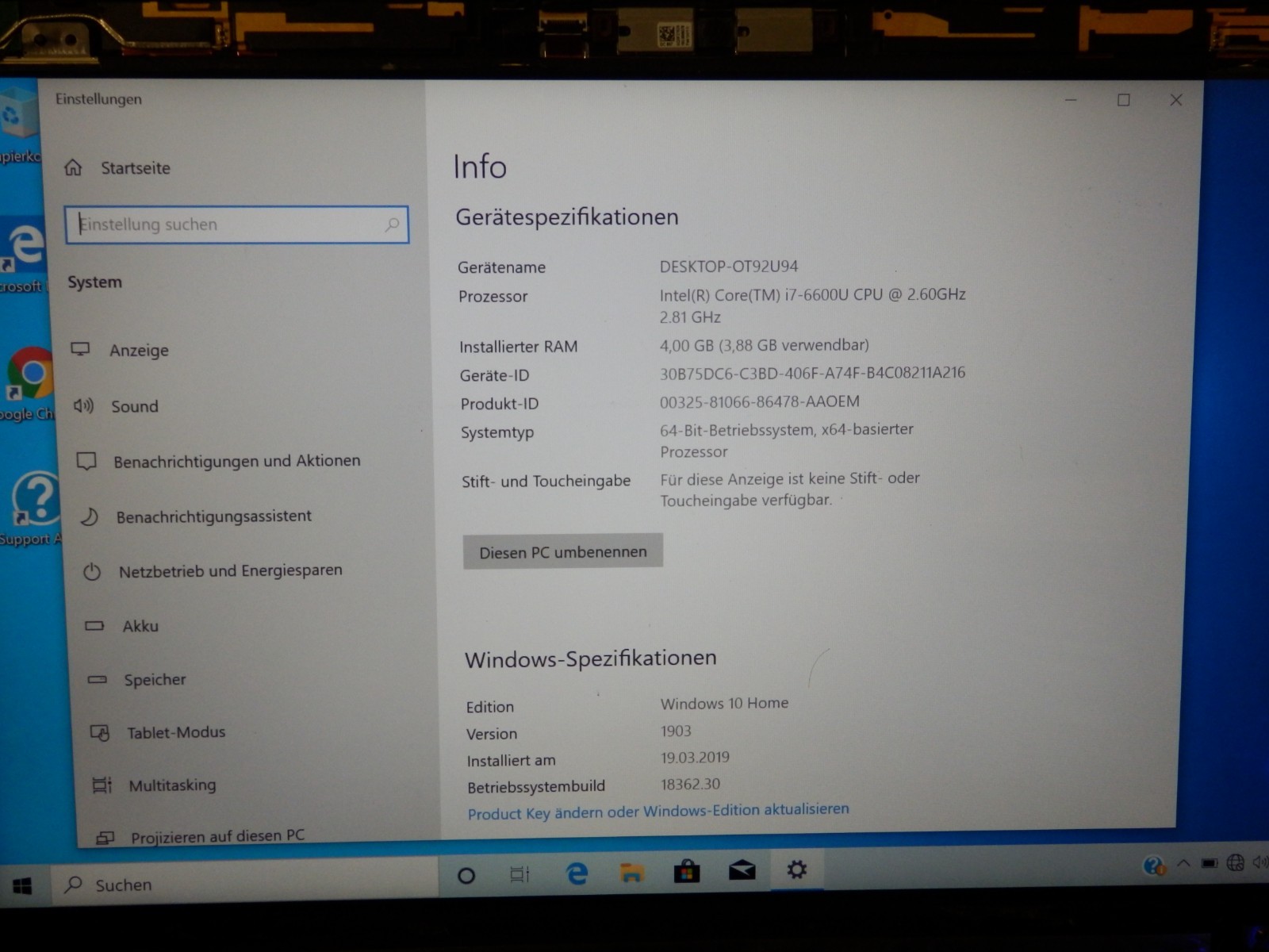 Lenovo ThinkPad T470s – Intel i7-6600U, 4 GB Ram, without SSD, 14″ inch, as faulty