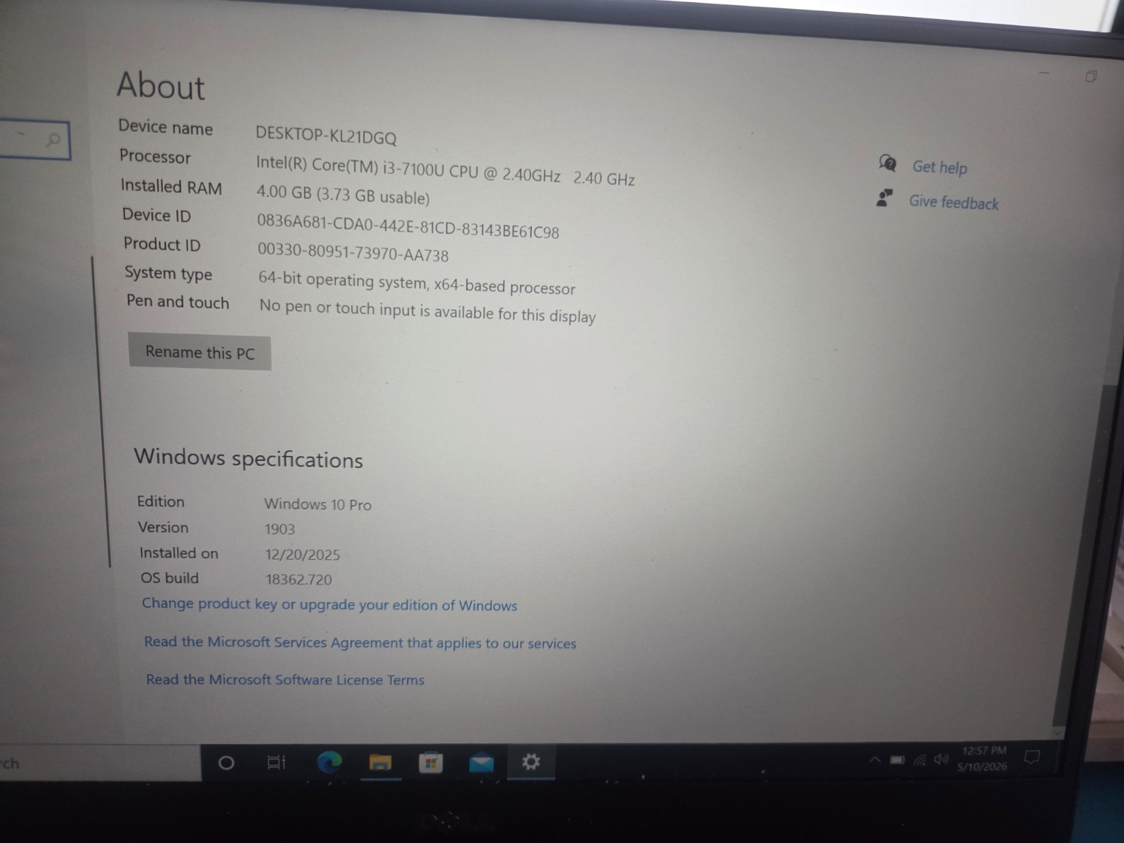 Dell XPS 13 9360 (Gold) Laptop Intel Core i3-7100U 2.4GHz 4GB RAM 128GB SSD