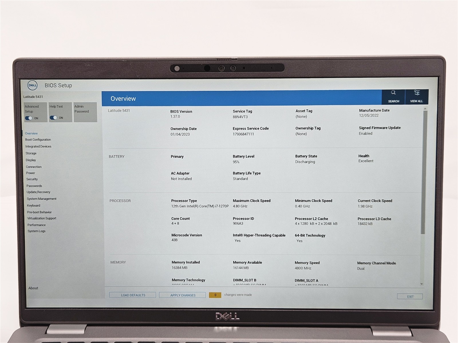 Dell Latitude 5431 16GB RAM 256GB SSD i7-1270P 14″ Titan Gray Laptop